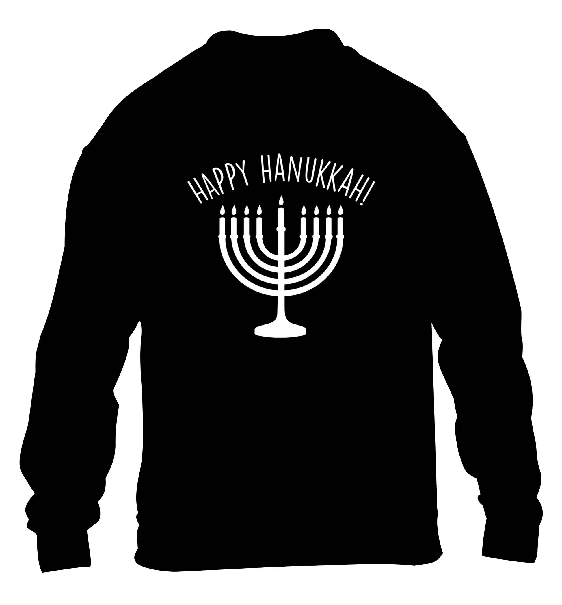 Happy hanukkah children's black sweater 12-13 Years