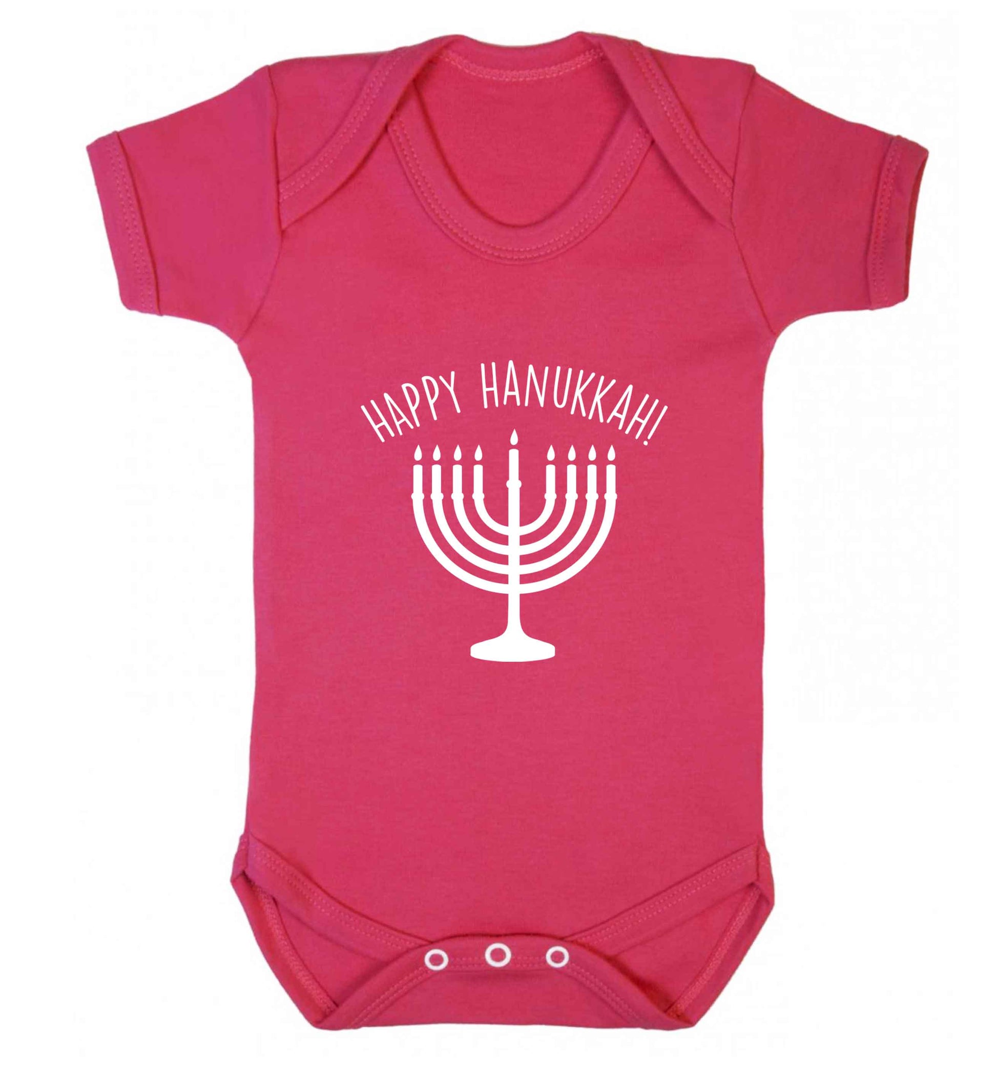 Happy hanukkah baby vest dark pink 18-24 months