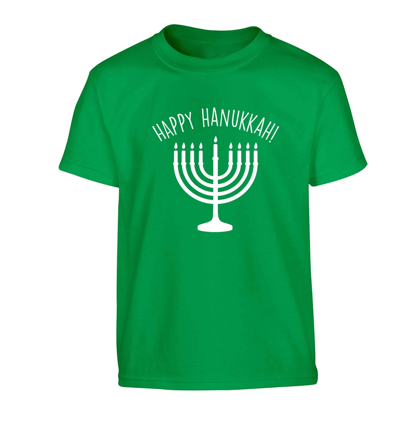 Happy hanukkah Children's green Tshirt 12-13 Years