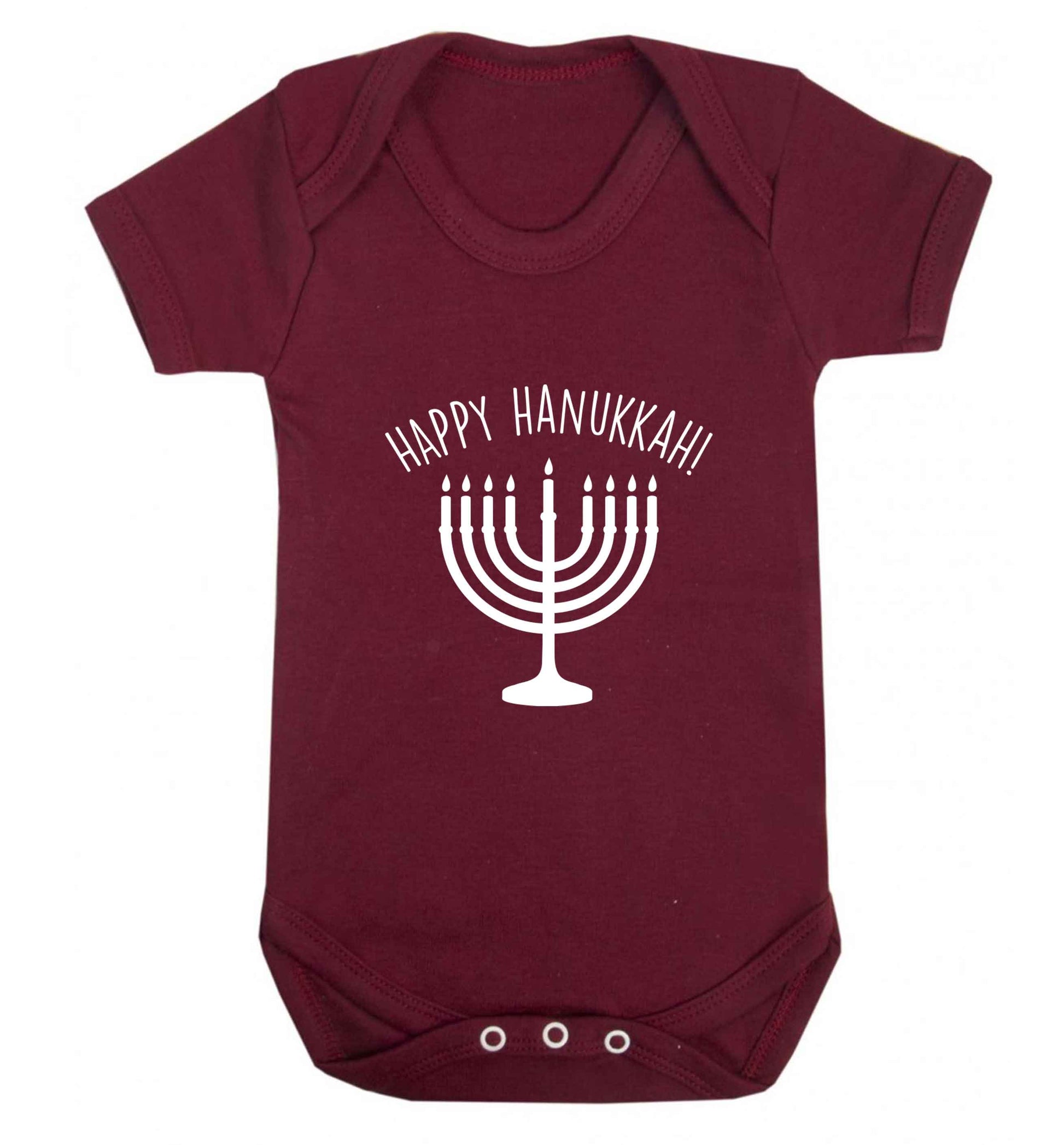 Happy hanukkah baby vest maroon 18-24 months