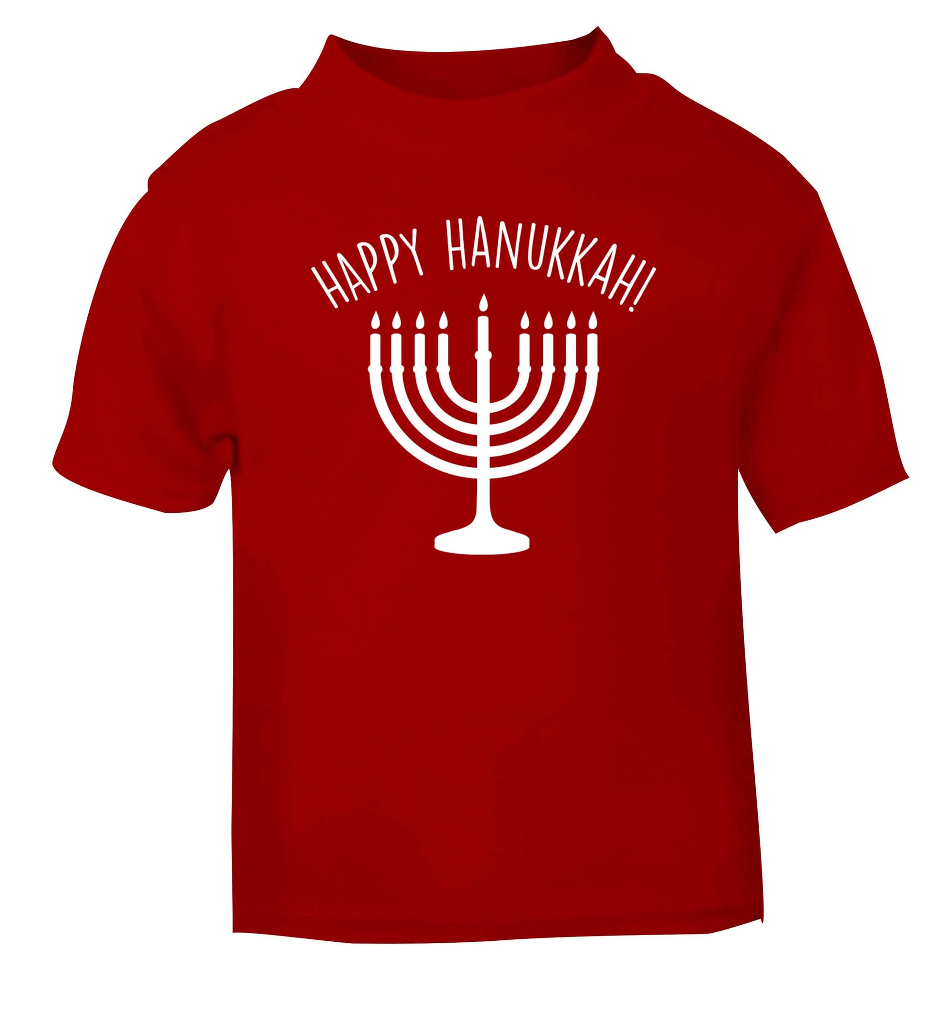 Happy hanukkah red baby toddler Tshirt 2 Years