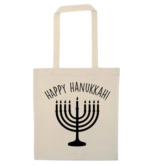Happy hanukkah natural tote bag