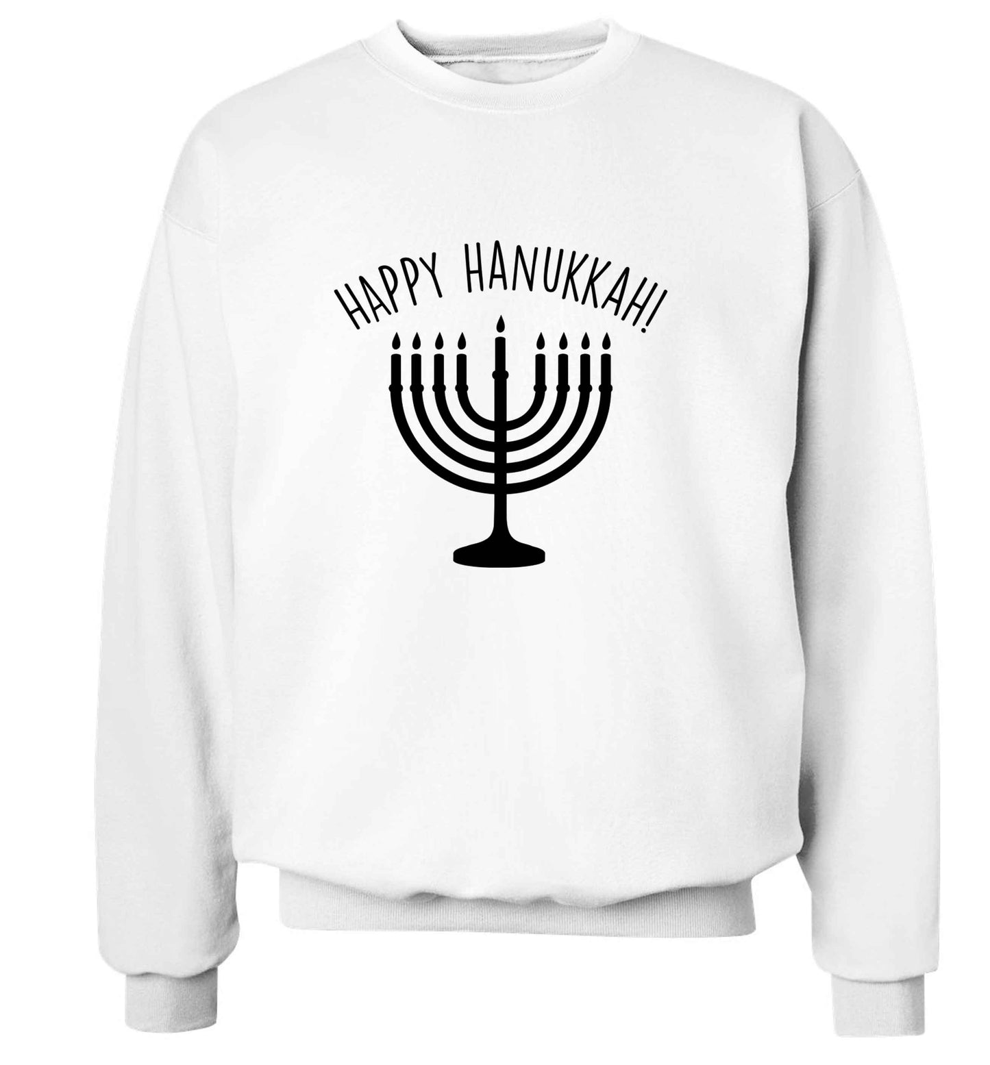 Happy hanukkah adult's unisex white sweater 2XL