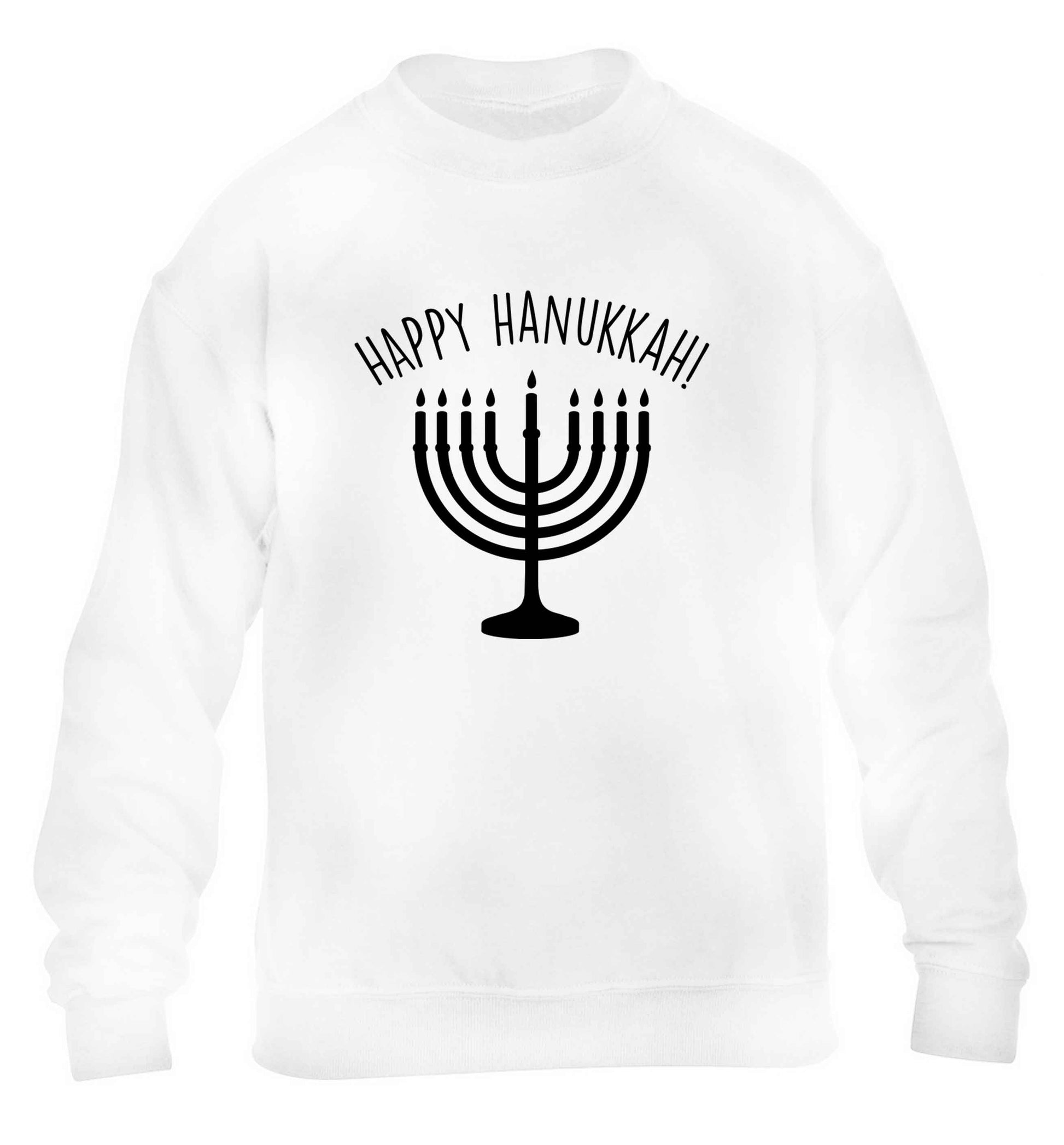 Happy hanukkah children's white sweater 12-13 Years