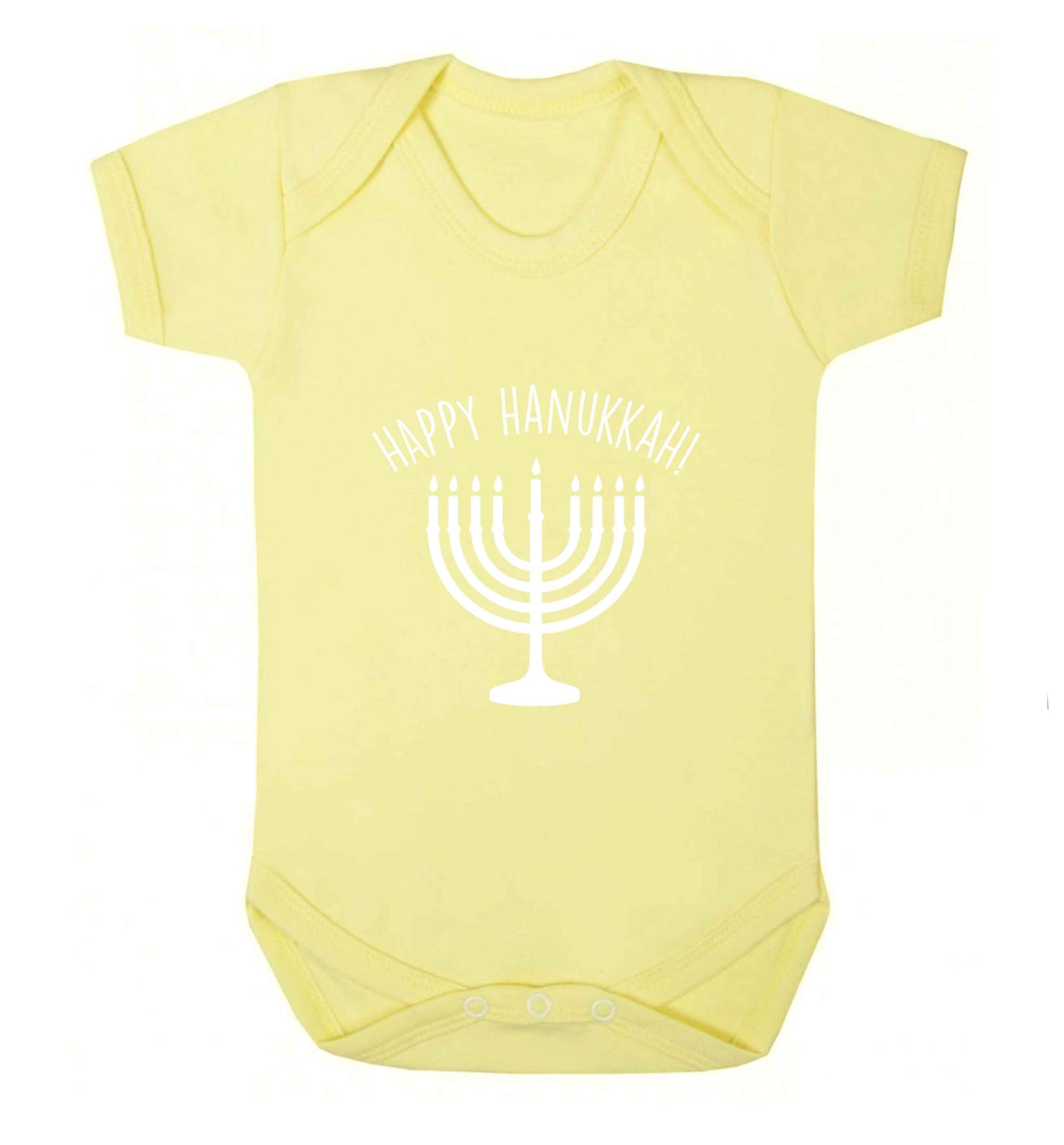 Happy hanukkah baby vest pale yellow 18-24 months