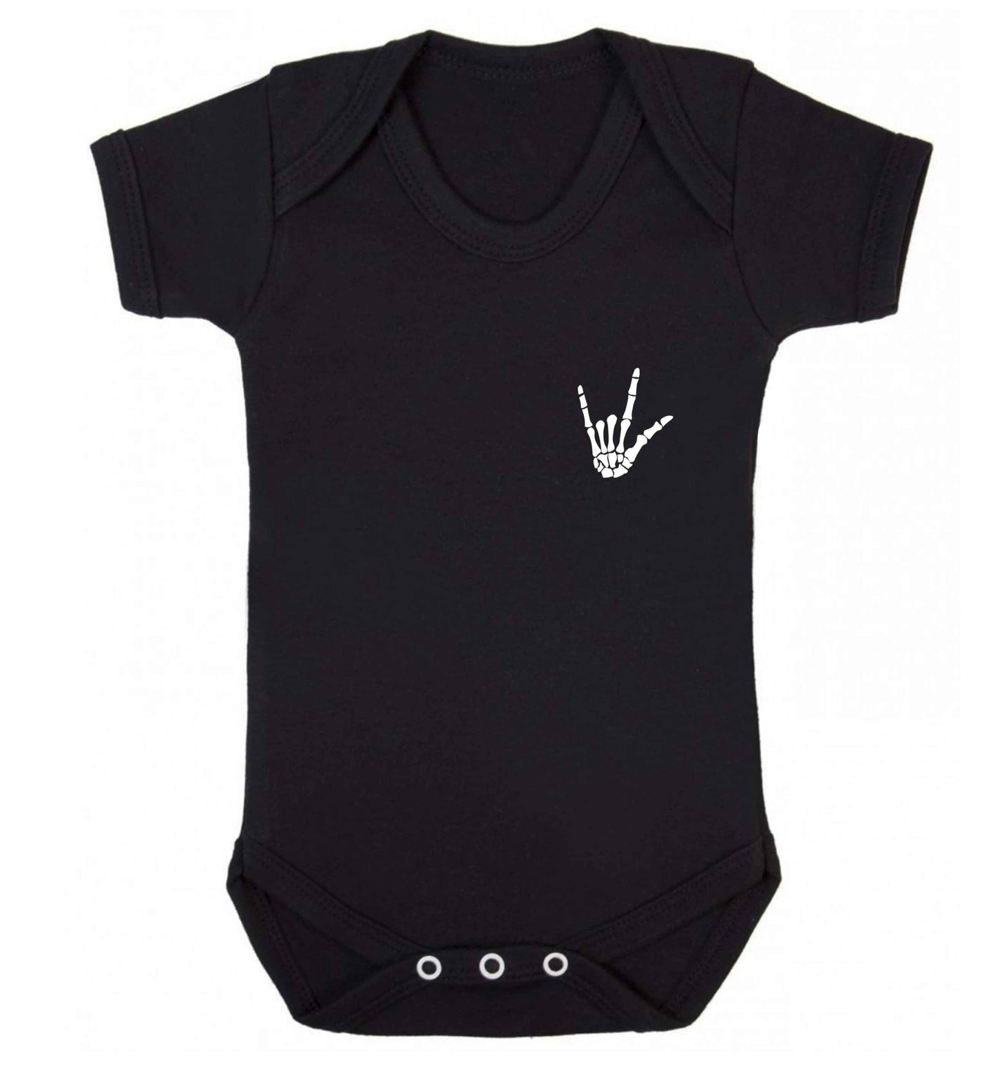 Skeleton Hand Pocket baby vest black 18-24 months