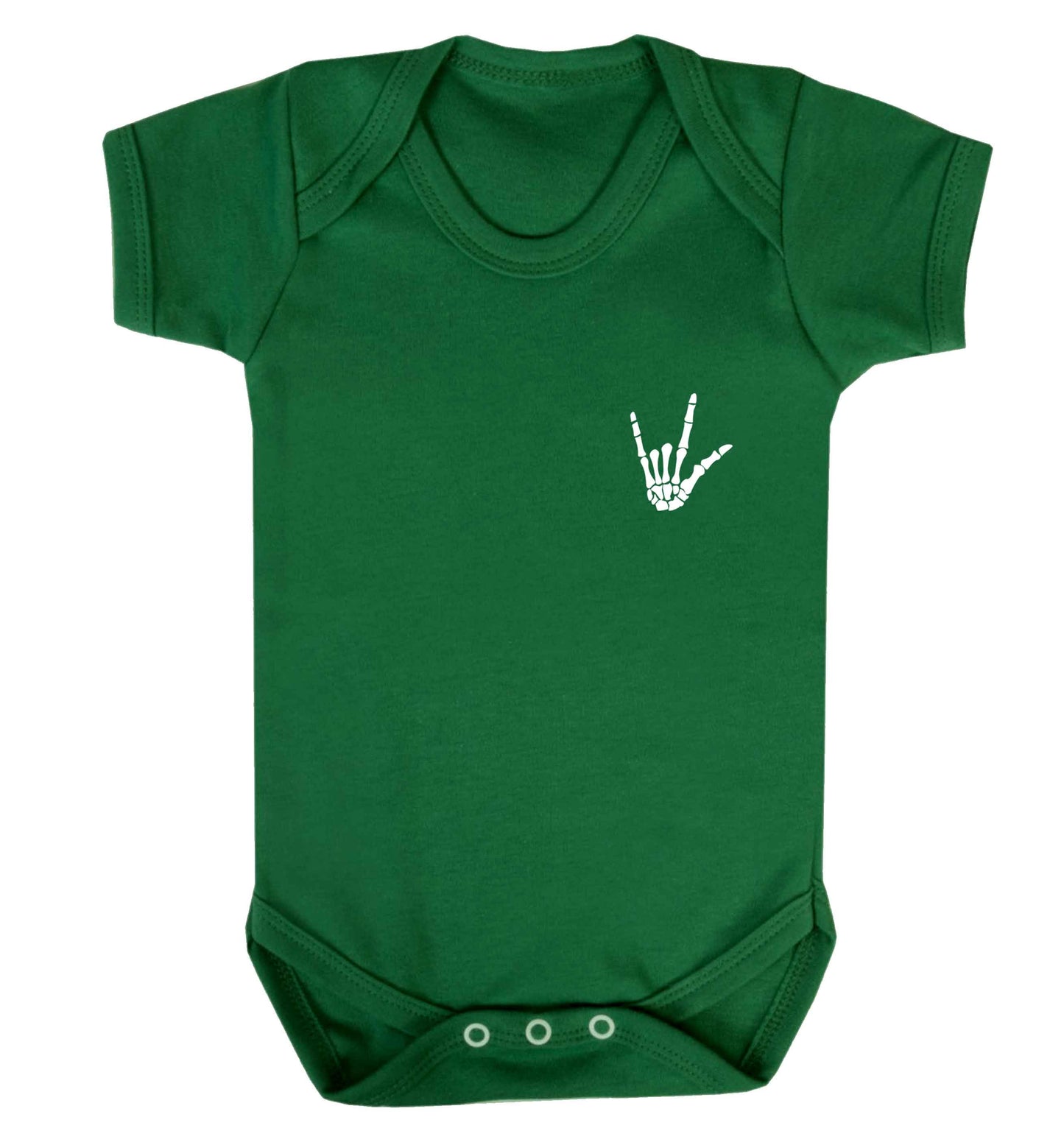 Skeleton Hand Pocket baby vest green 18-24 months