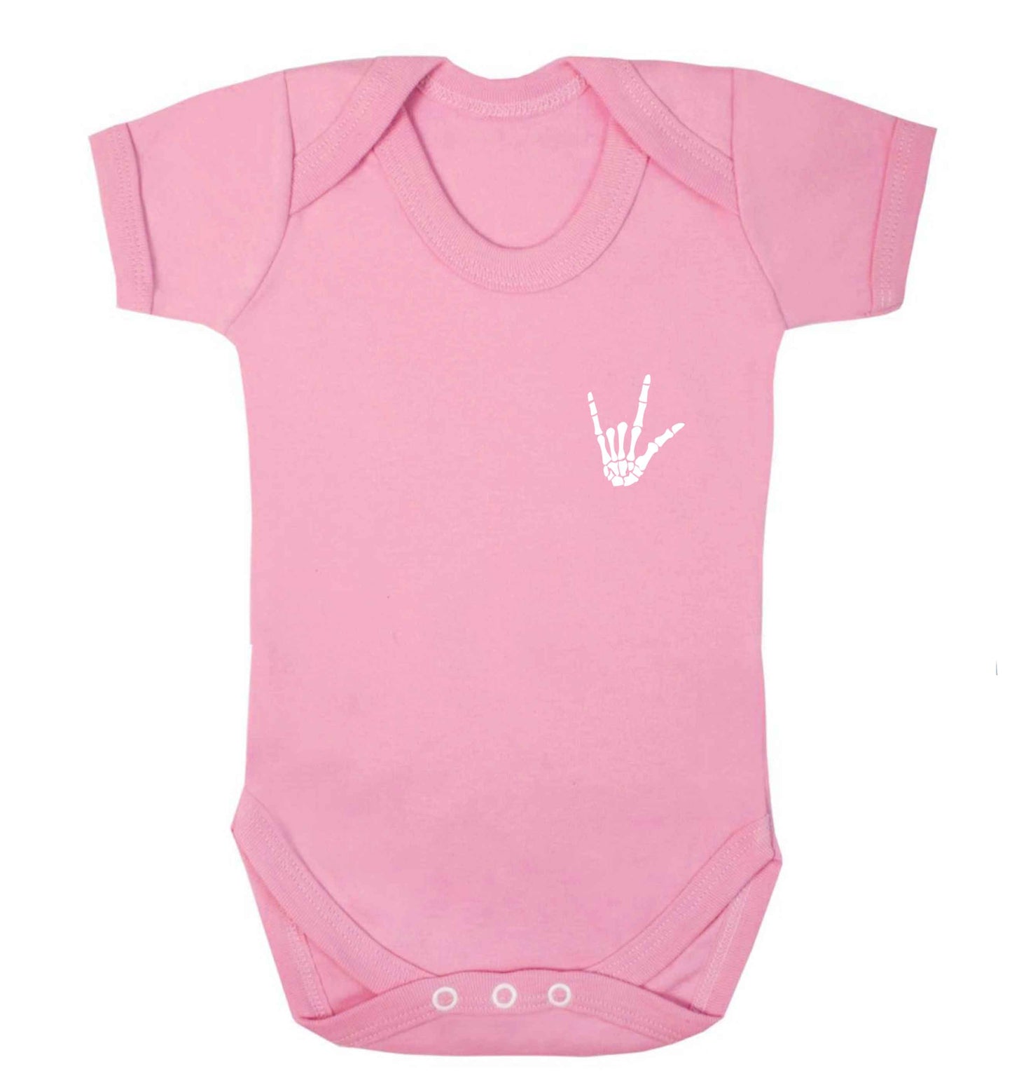 Skeleton Hand Pocket baby vest pale pink 18-24 months