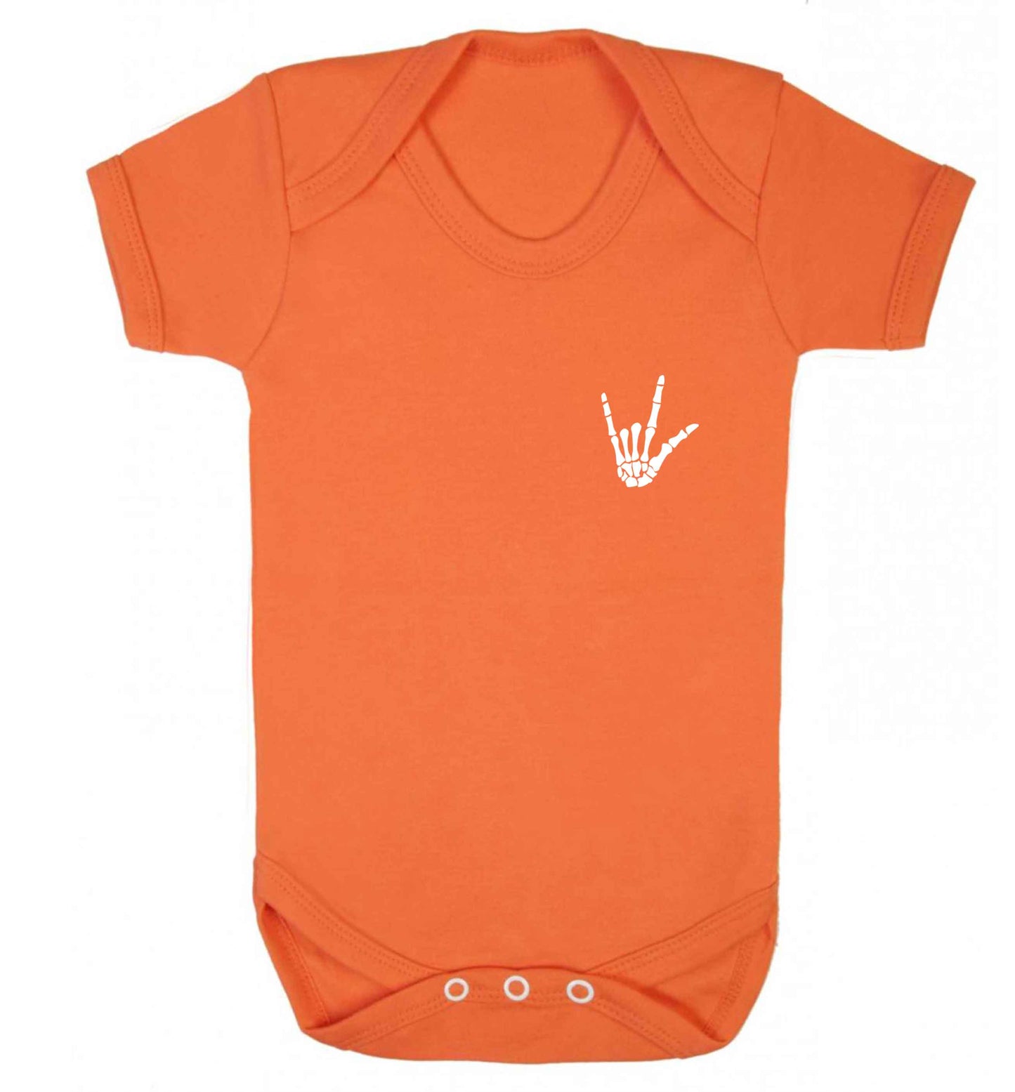 Skeleton Hand Pocket baby vest orange 18-24 months