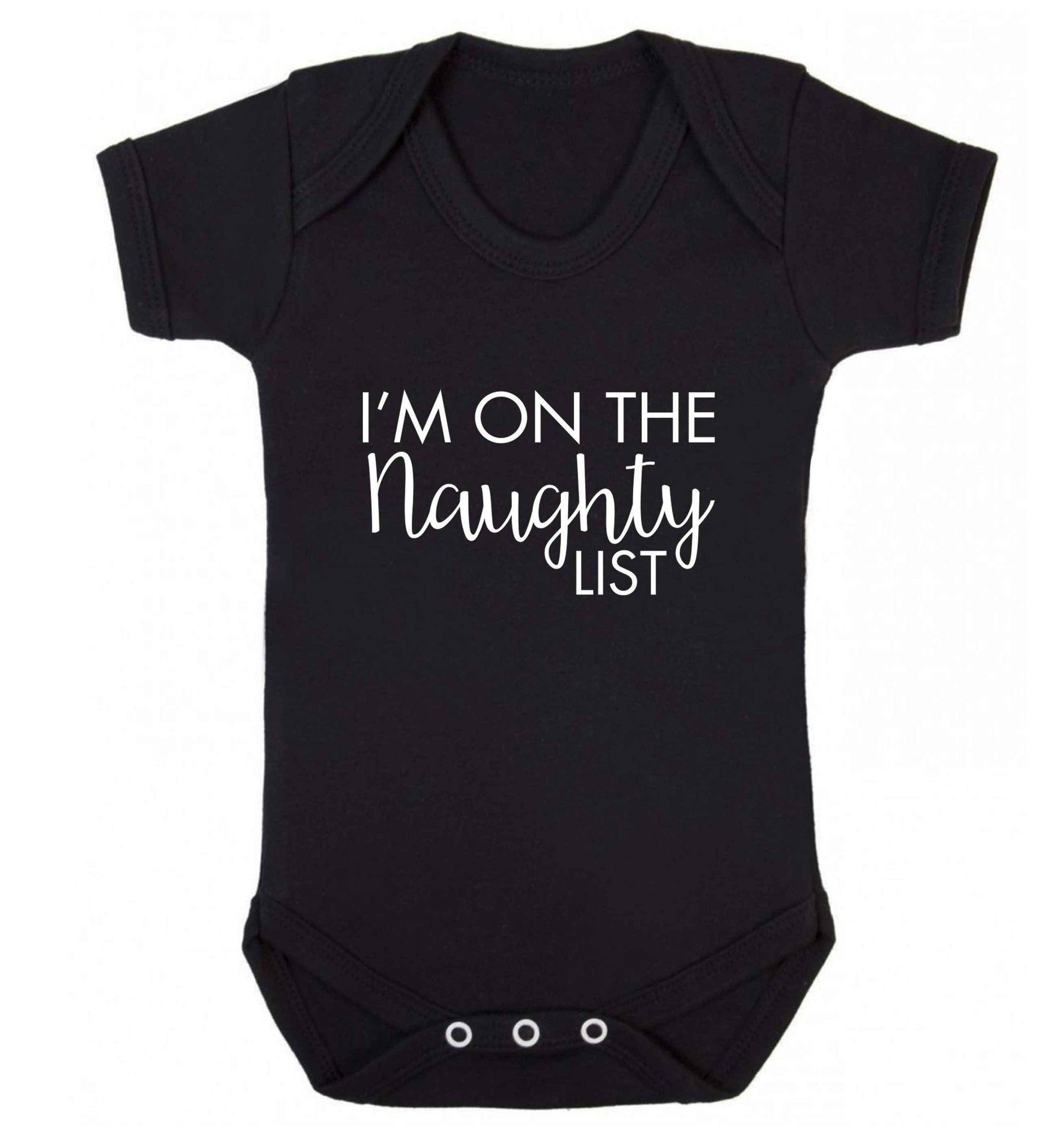 I'm on the naughty list baby vest black 18-24 months