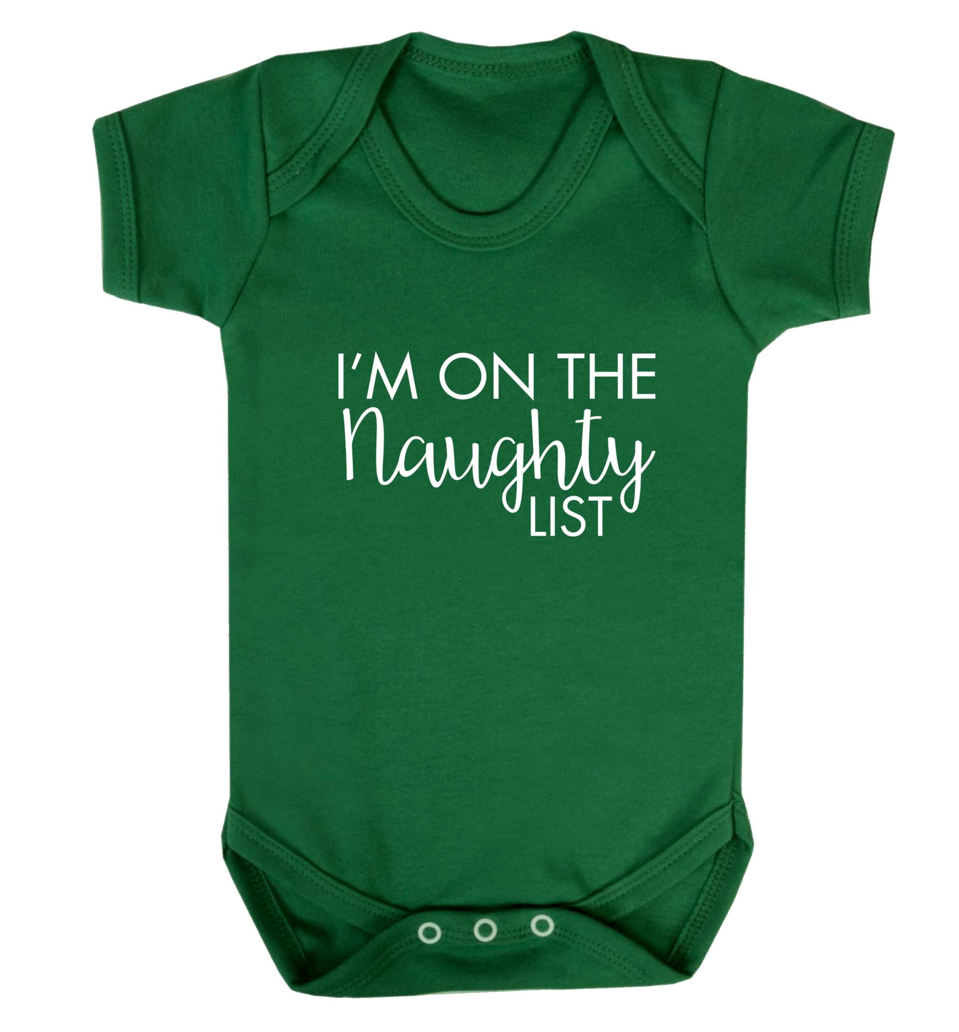 I'm on the naughty list baby vest green 18-24 months