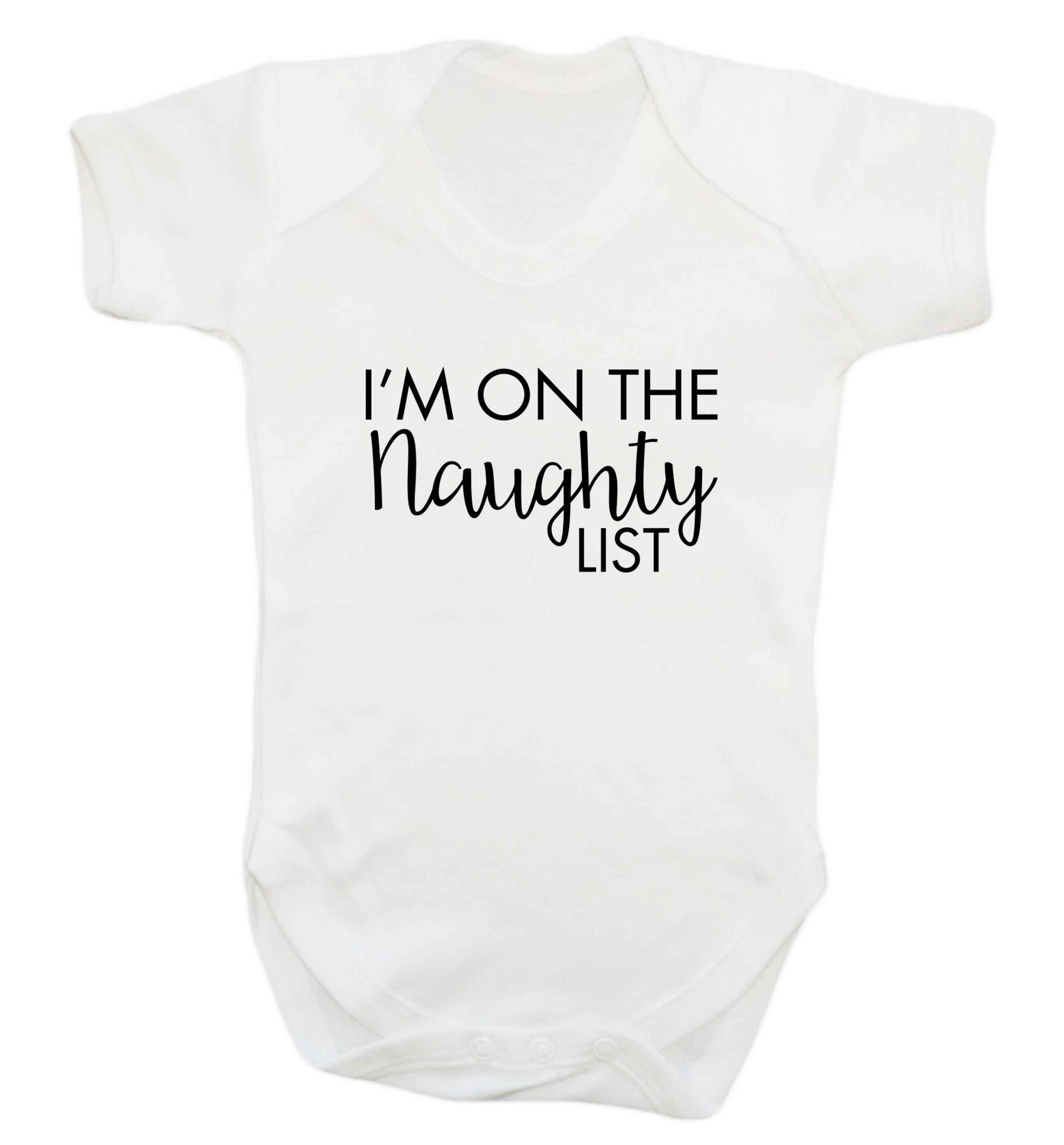 I'm on the naughty list baby vest white 18-24 months
