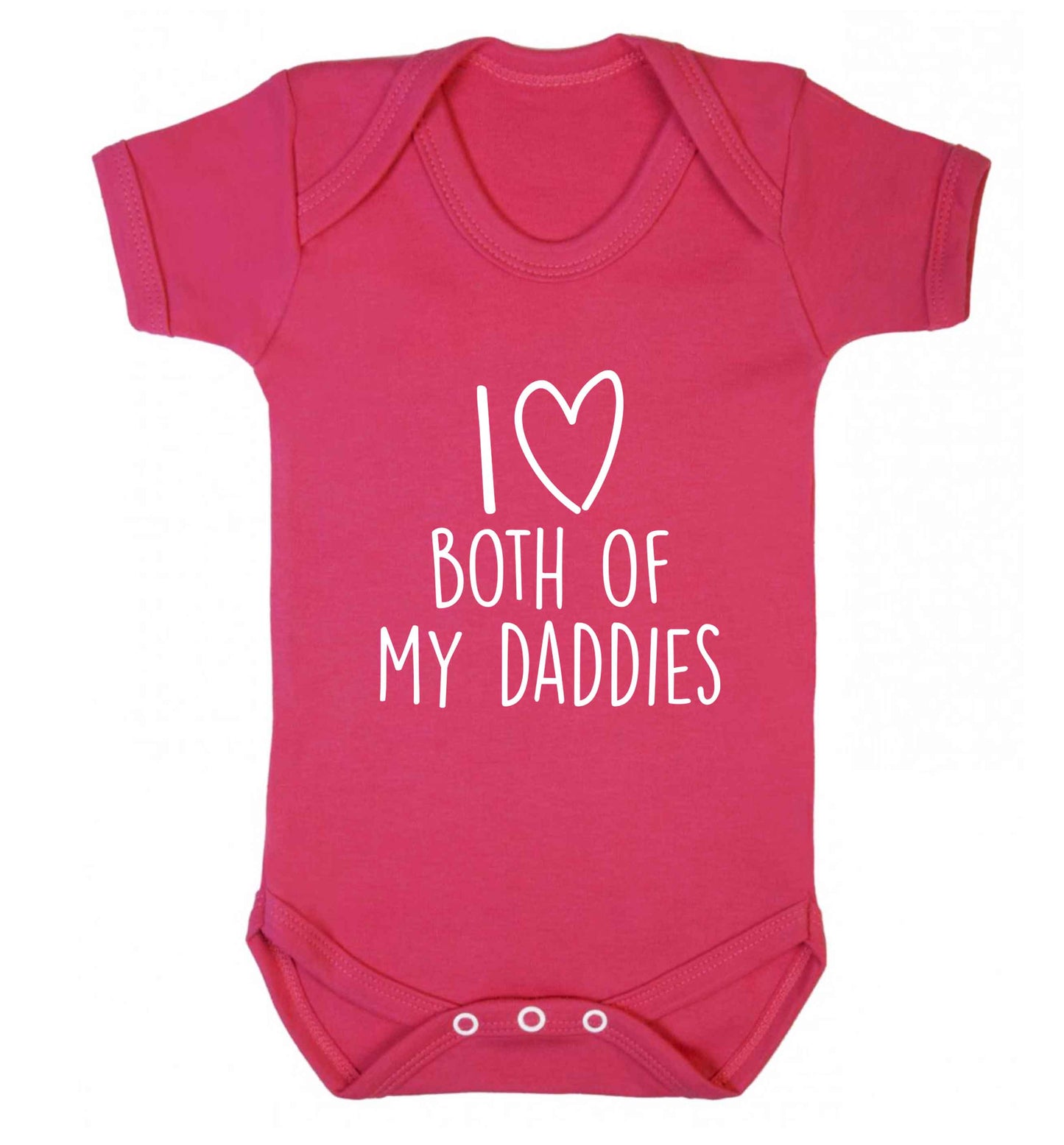 I love both of my daddies baby vest dark pink 18-24 months