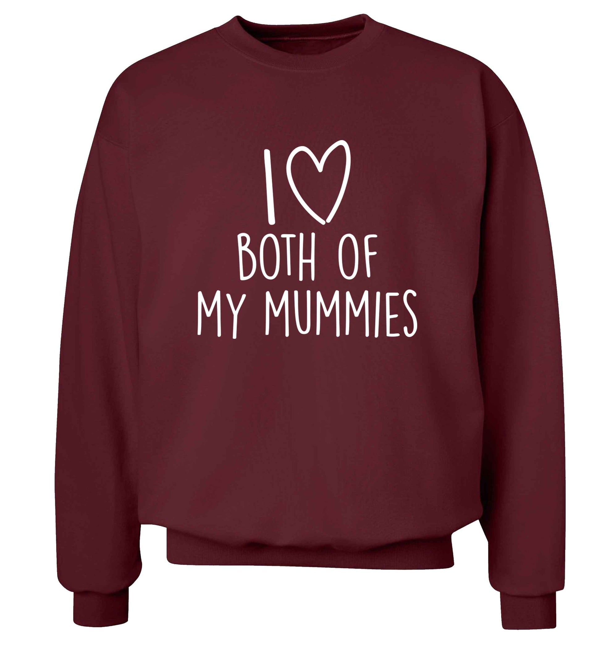 I love both of my mummies adult's unisex maroon sweater 2XL