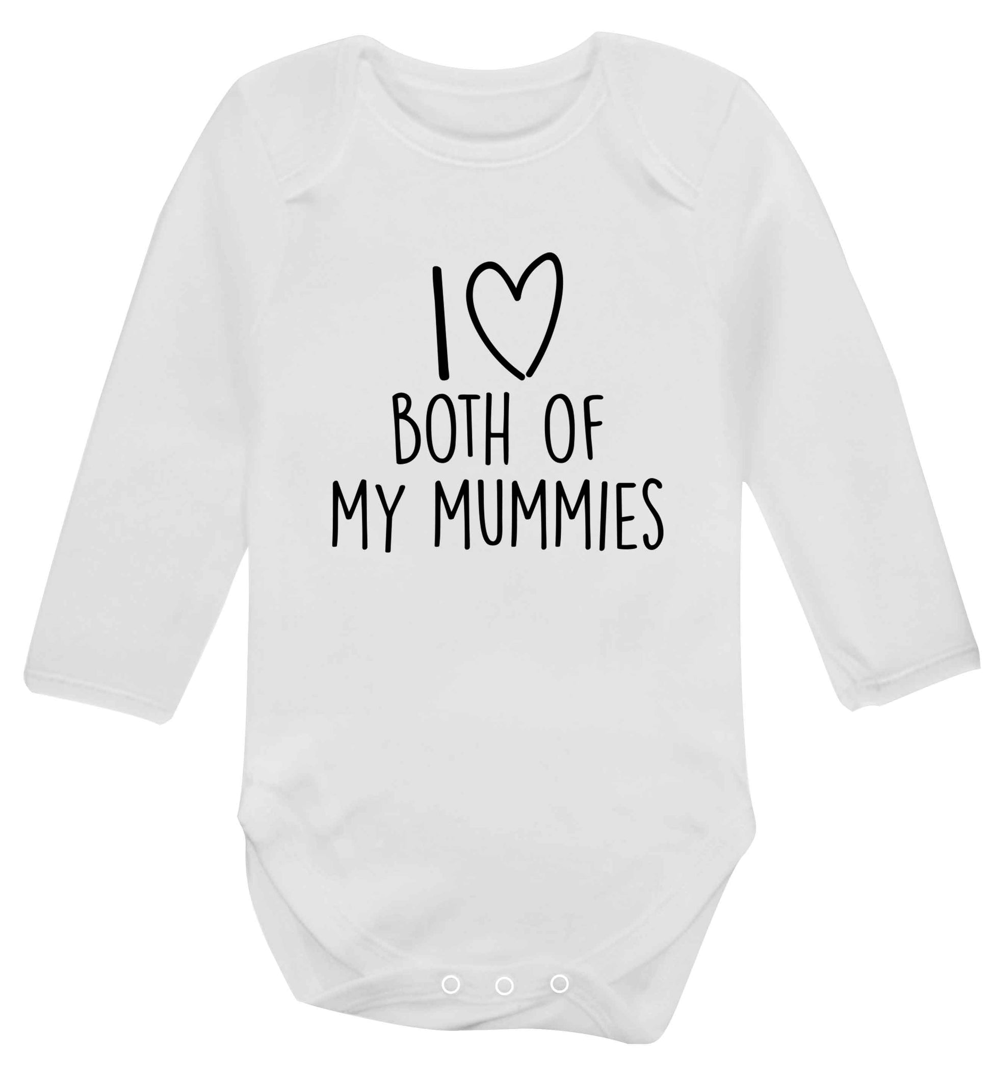 I love both of my mummies baby vest long sleeved white 6-12 months