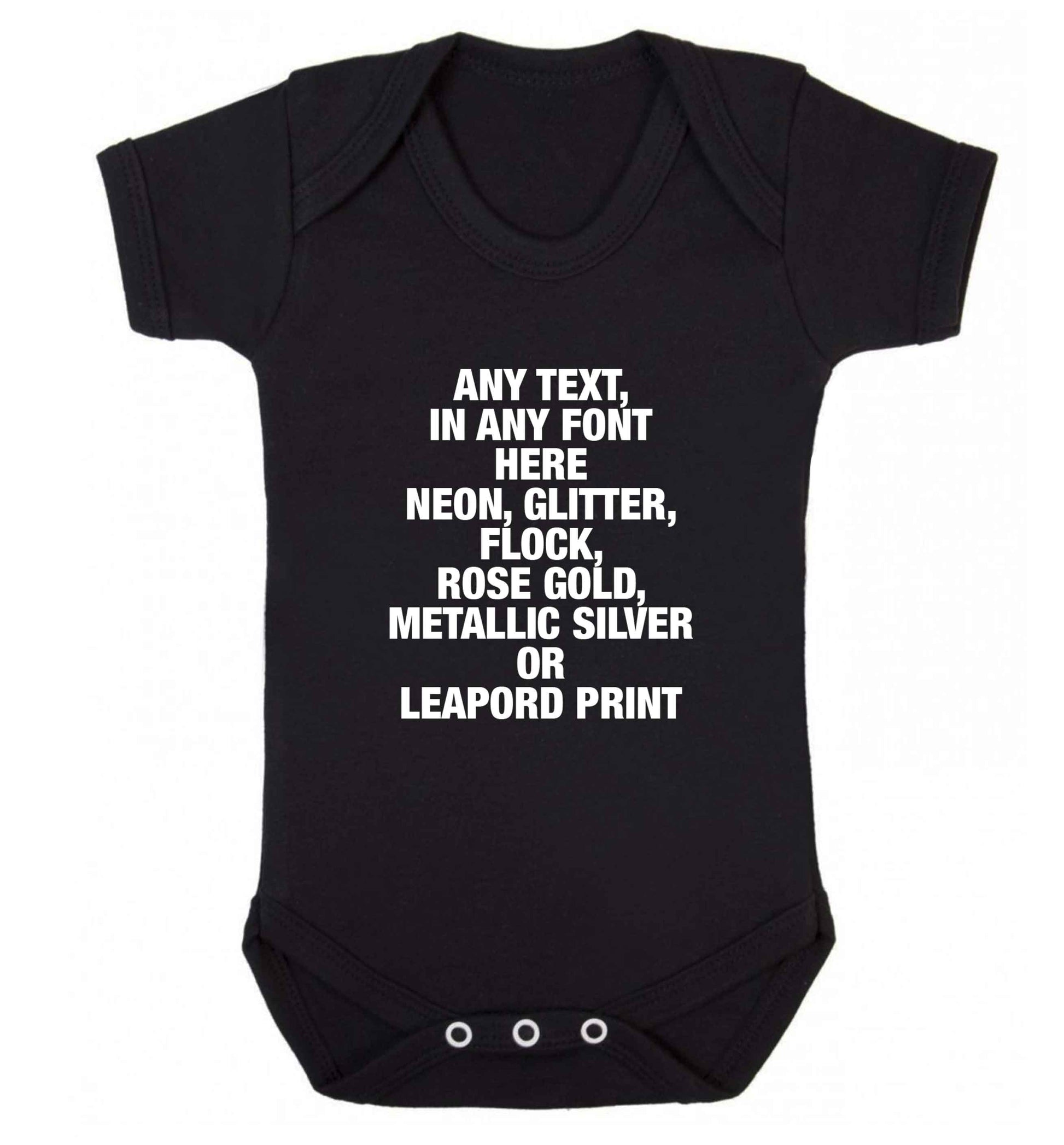 Premium custom order any text colour and font baby vest black 18-24 months