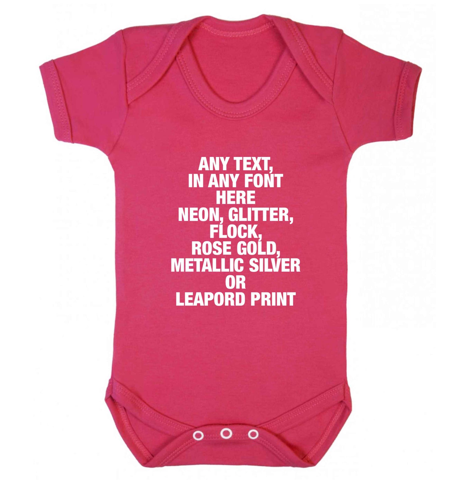 Premium custom order any text colour and font baby vest dark pink 18-24 months