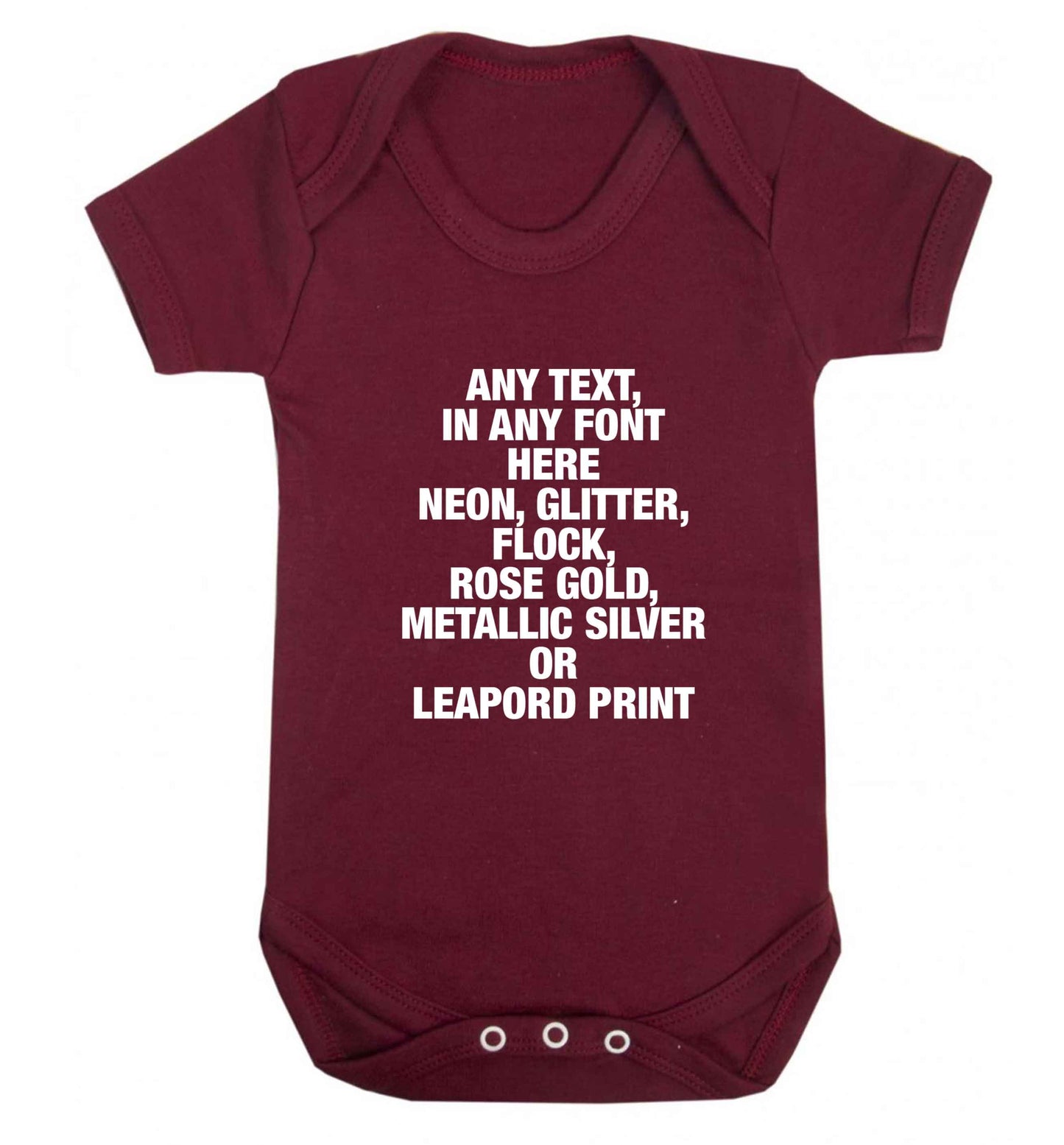 Premium custom order any text colour and font baby vest maroon 18-24 months