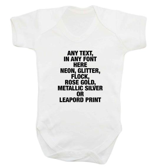 Premium custom order any text colour and font baby vest white 18-24 months