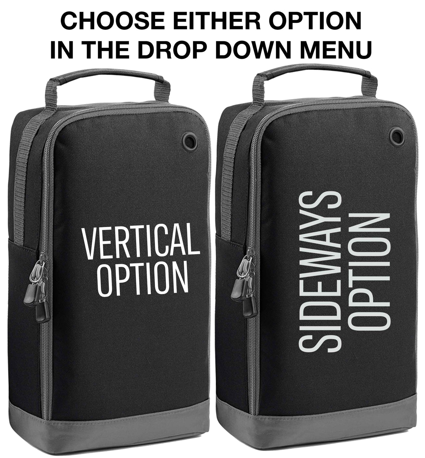 Sports shoe bag vertical or horizontal