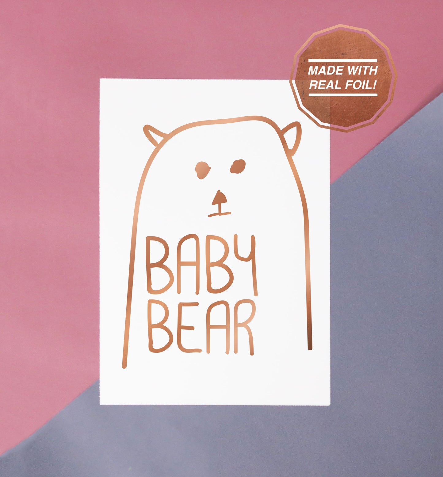 baby bear rose gold foiled print perfect for nurseries and playrooms cute matching family gift