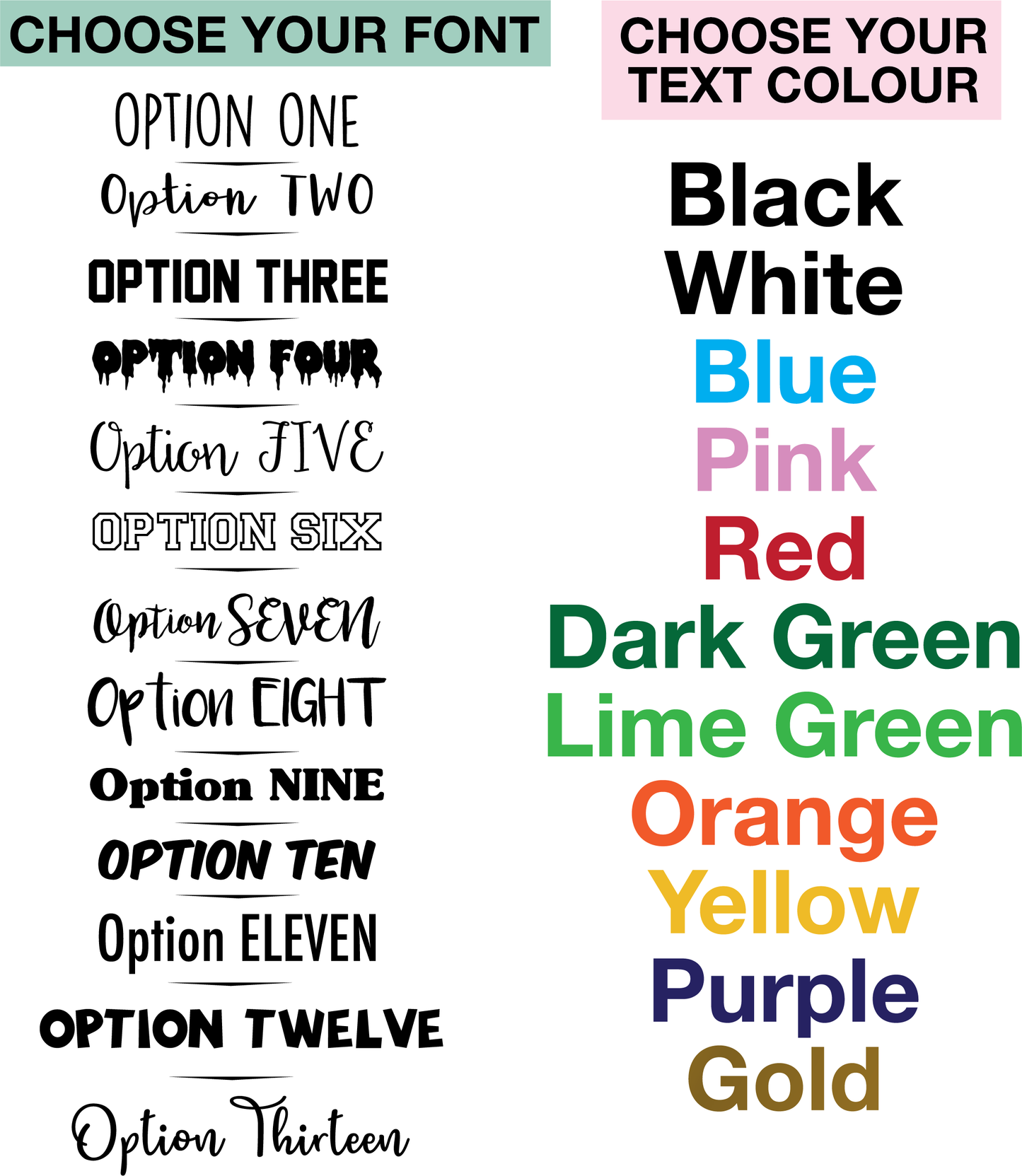 Custom order any text colour and font | Stickers