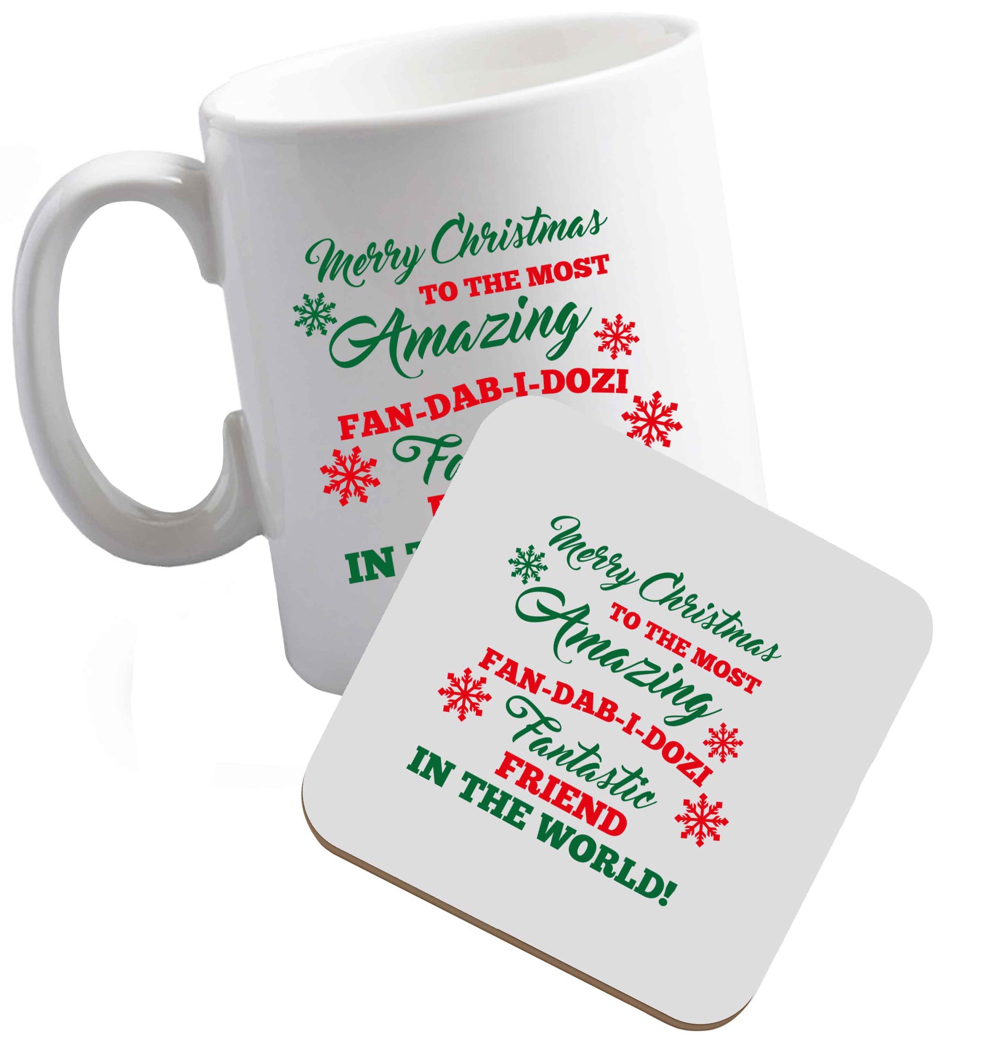 10 oz Tis The Season to Drink Whisky ceramic mug and coaster set right handed