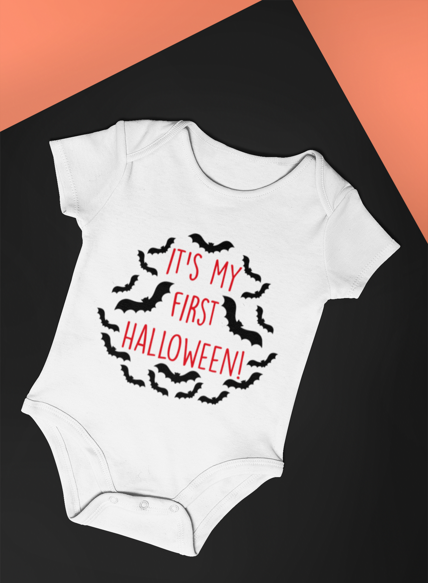 It's my first halloween - bat border | Baby vest / Bodysuit