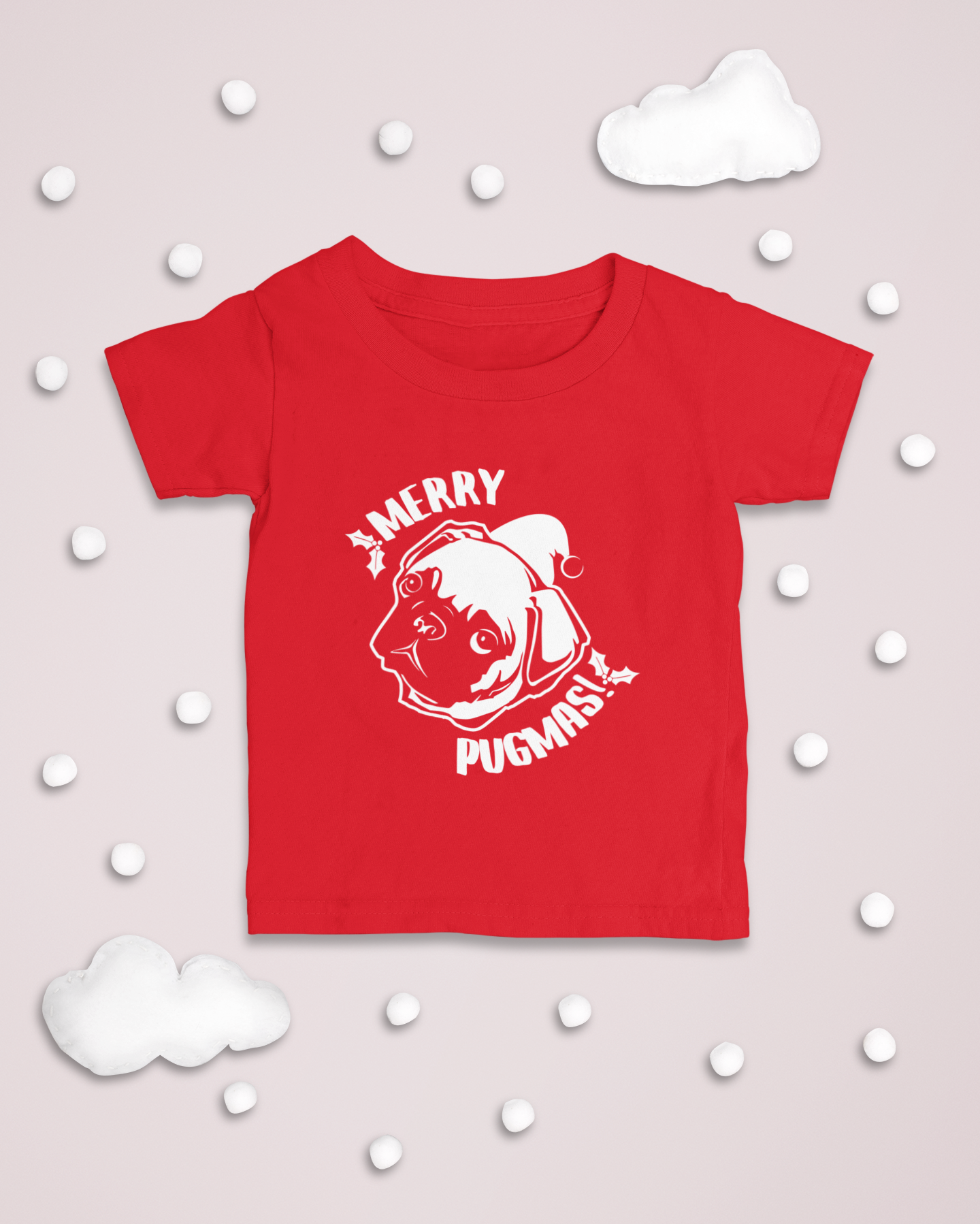 merry pugmas baby toddler christmas tshirt