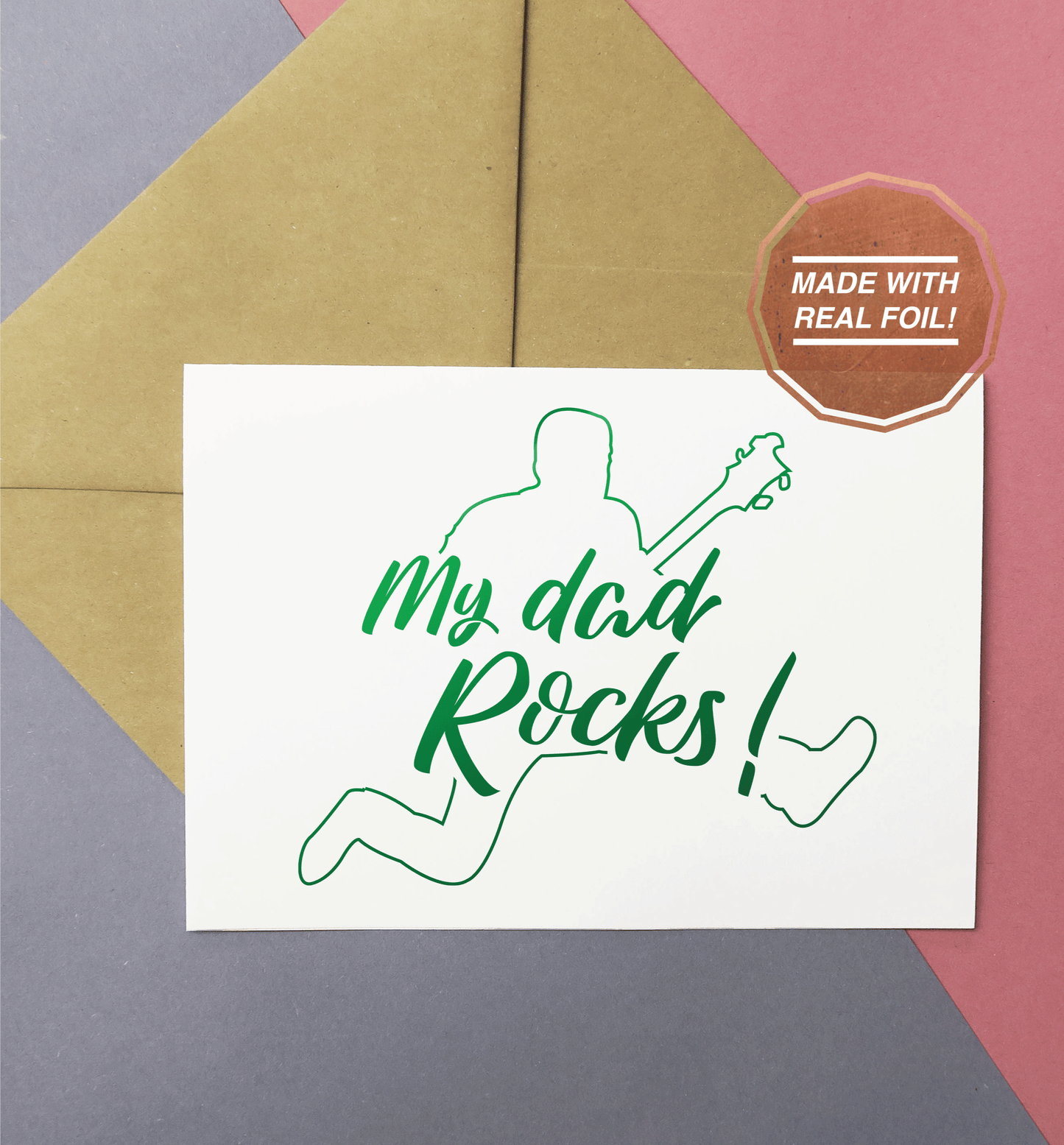 My dad rocks | Foiled print / greeting card