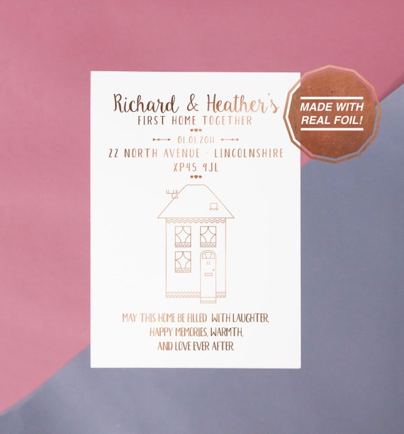 Personalised first home | Foiled print / greeting card