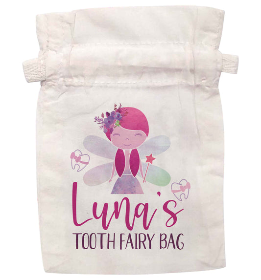 Personalised tooth fairy bag | XS drawstring pouch | Organic Cotton Bag