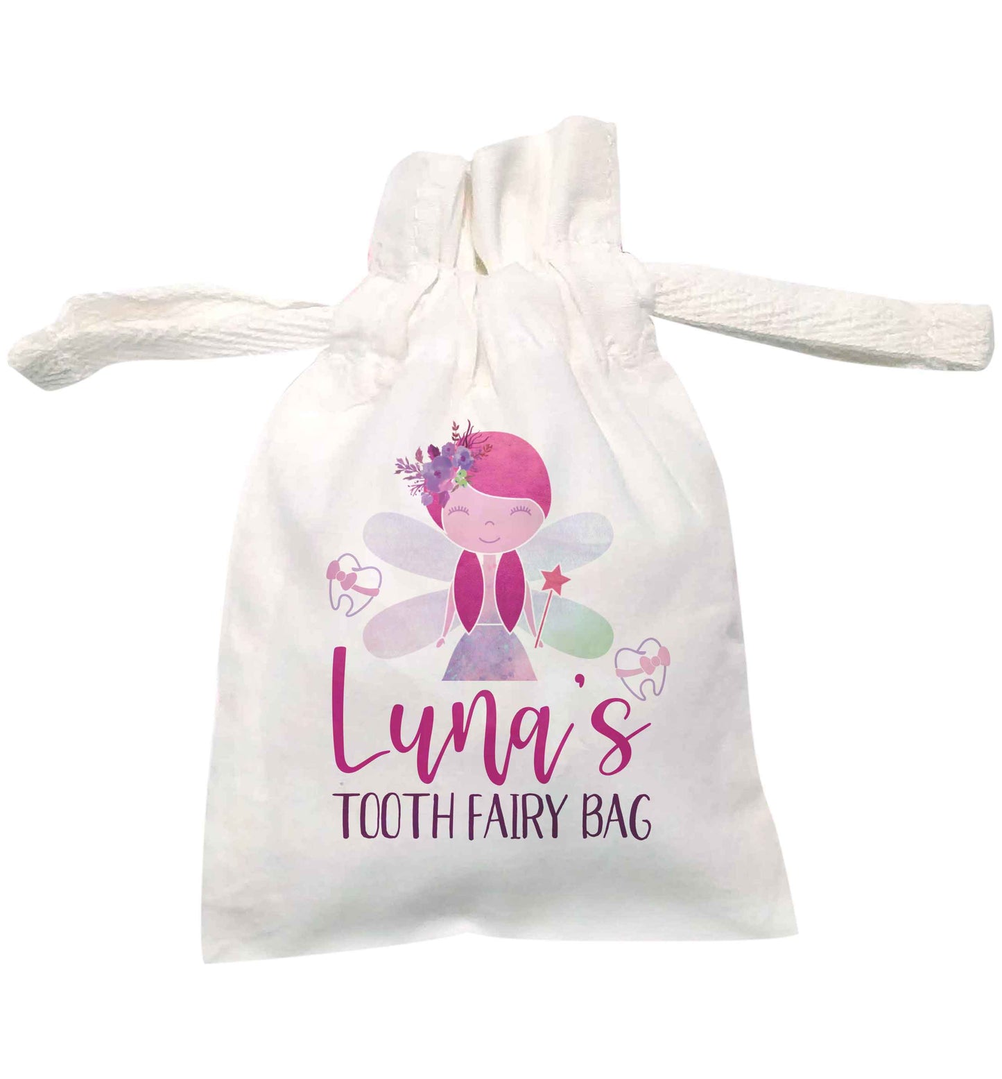 Personalised tooth fairy bag | XS drawstring pouch | Organic Cotton Bag