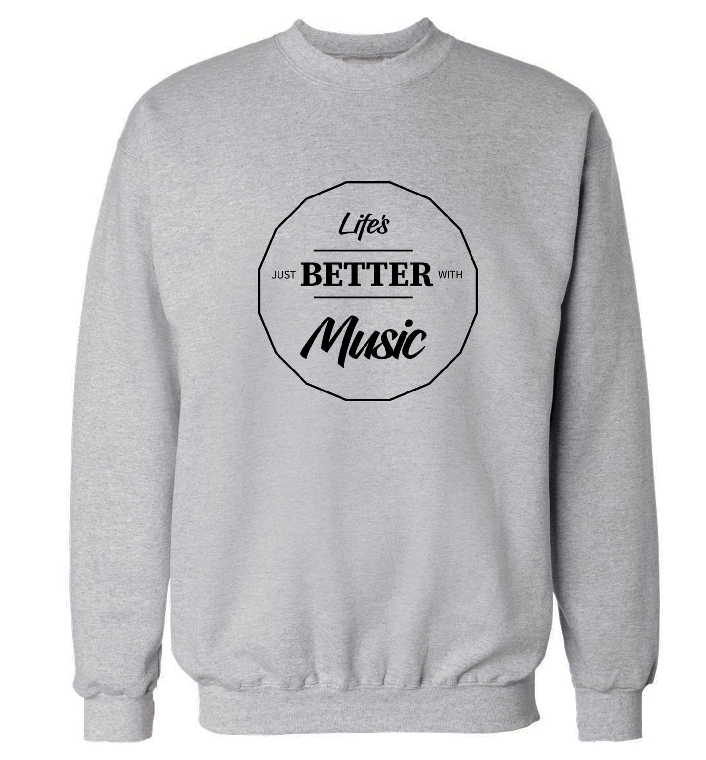 Life is Better With Music Adult's unisex grey Sweater 2XL