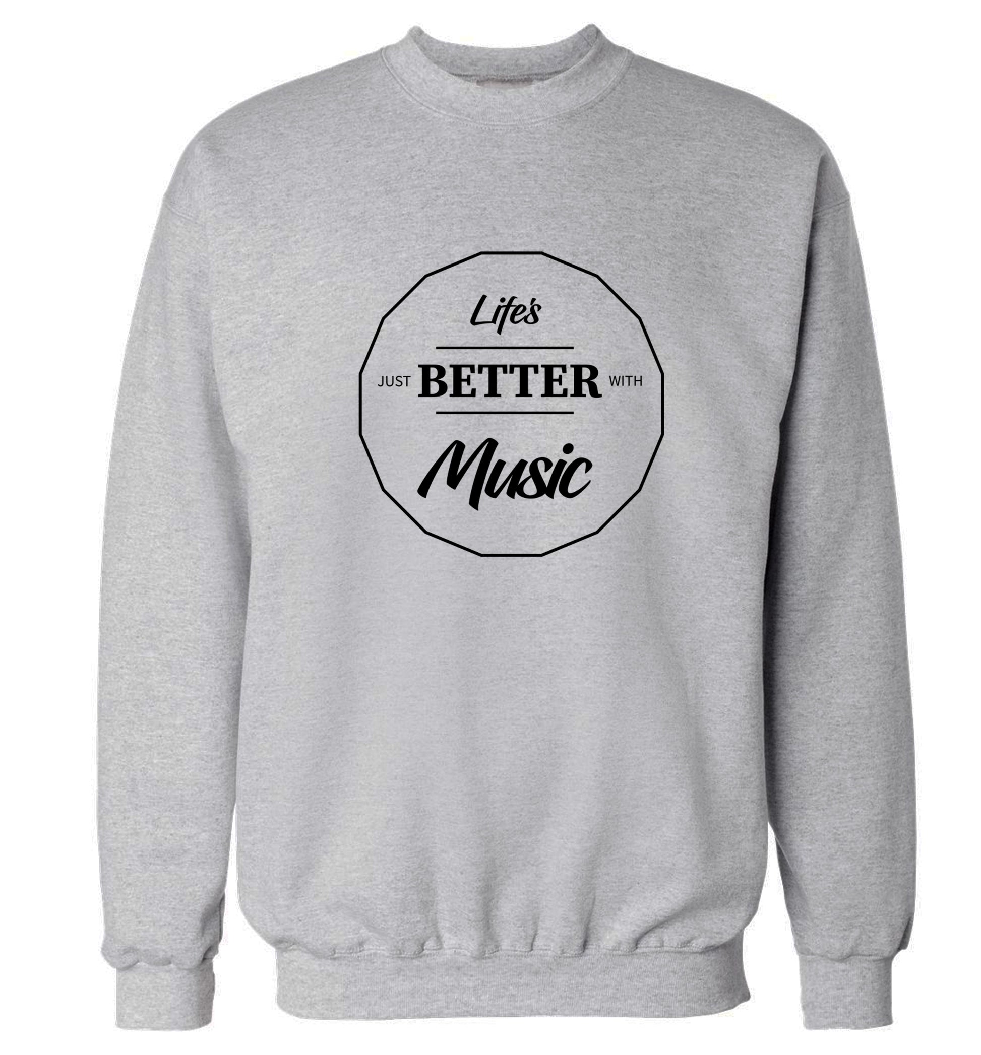 Life is Better With Music Adult's unisex grey Sweater 2XL