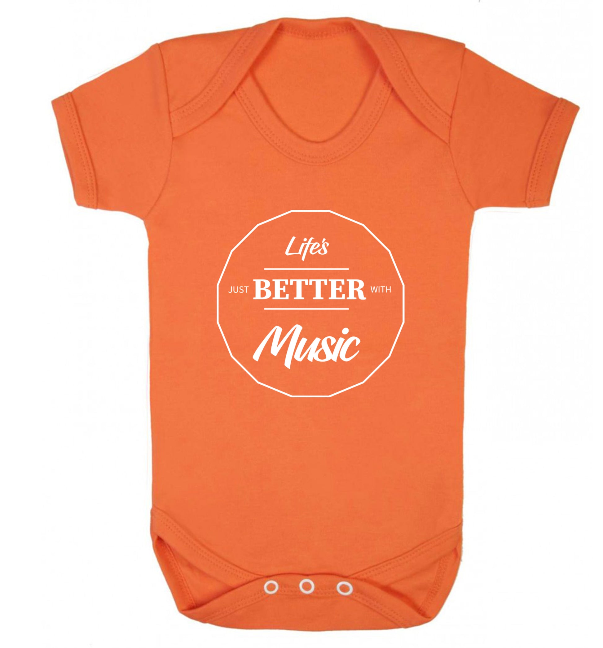 Life is Better With Music Baby Vest orange 18-24 months