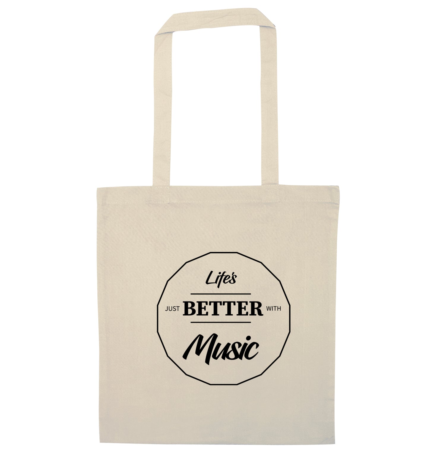 Life is Better With Music natural tote bag