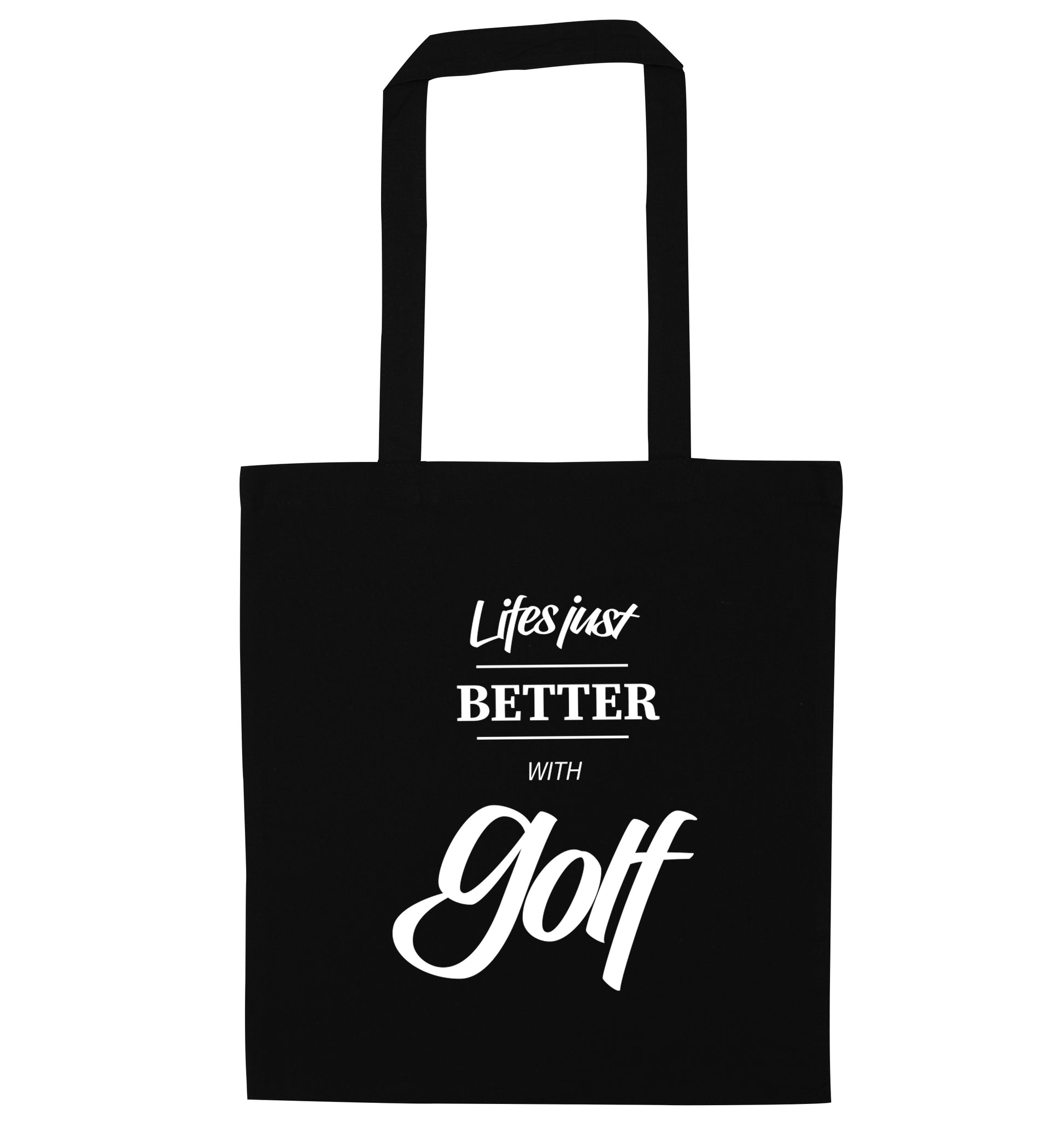 Life is better with golf black tote bag