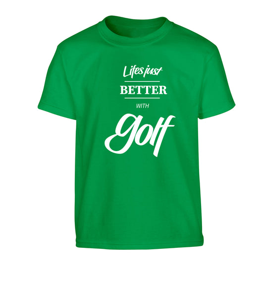Life is better with golf Children's green Tshirt 12-13 Years