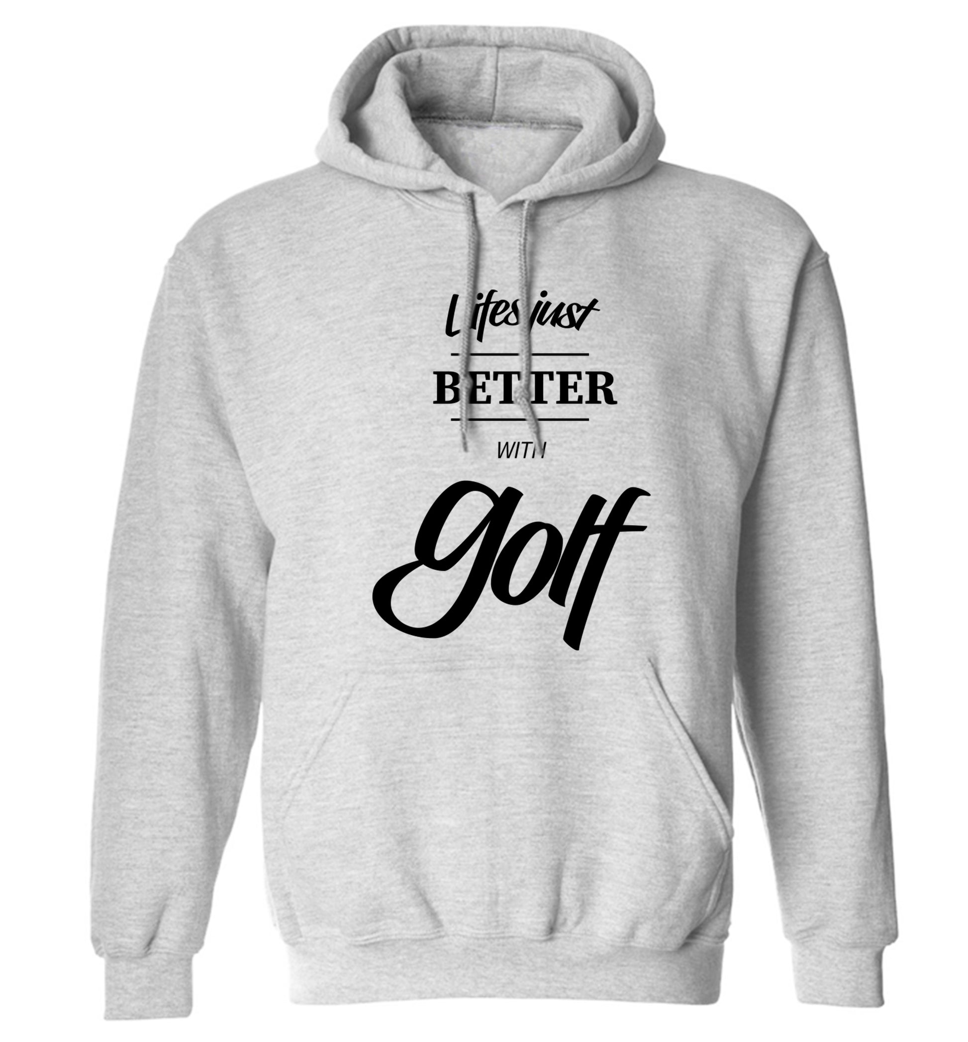 Life is better with golf adults unisex grey hoodie 2XL