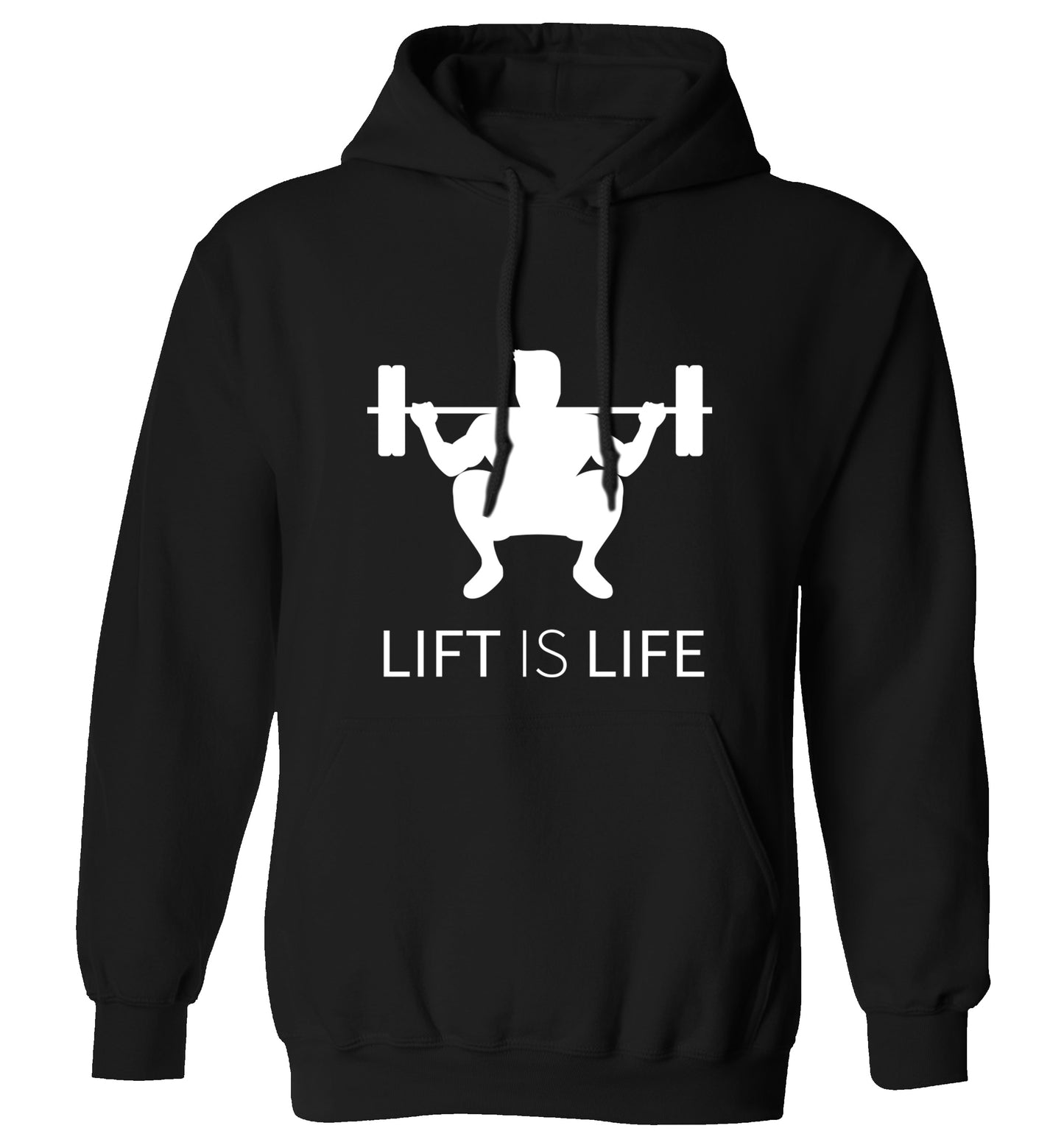 Lift is life adults unisex black hoodie 2XL