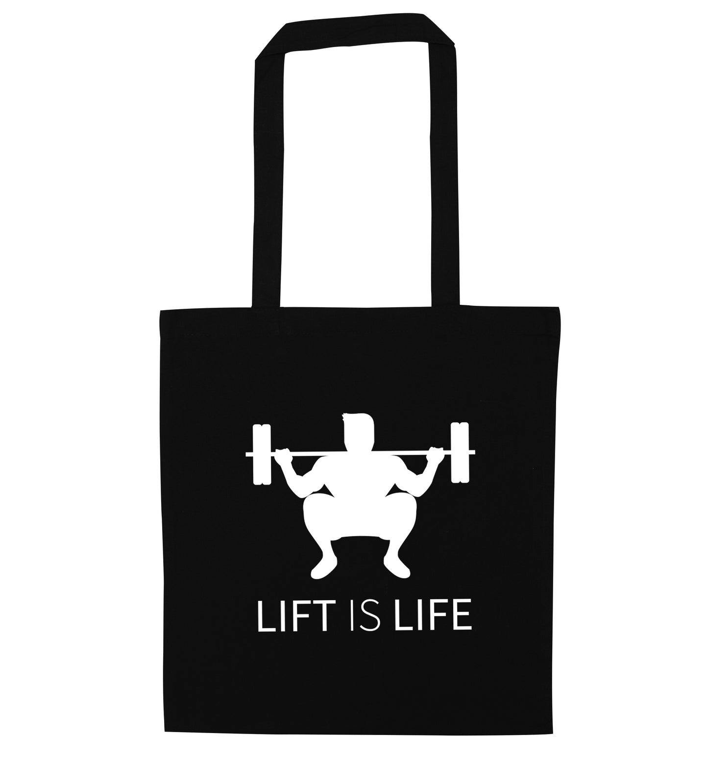 Lift is life black tote bag