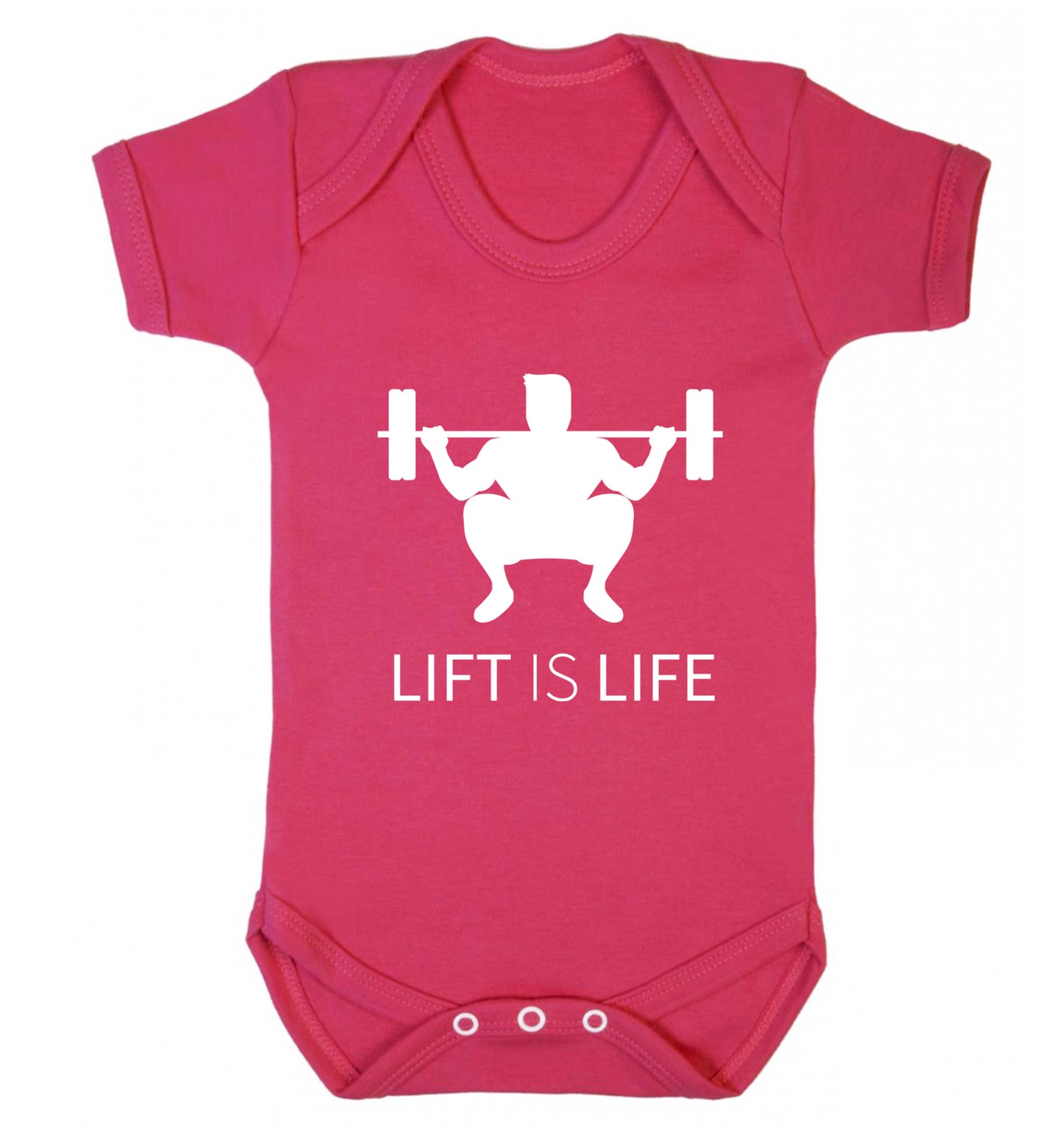 Lift is life Baby Vest dark pink 18-24 months