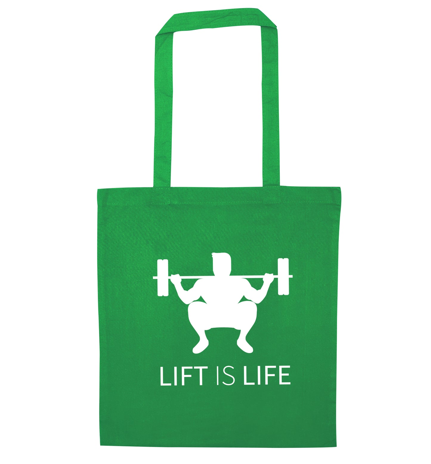 Lift is life green tote bag