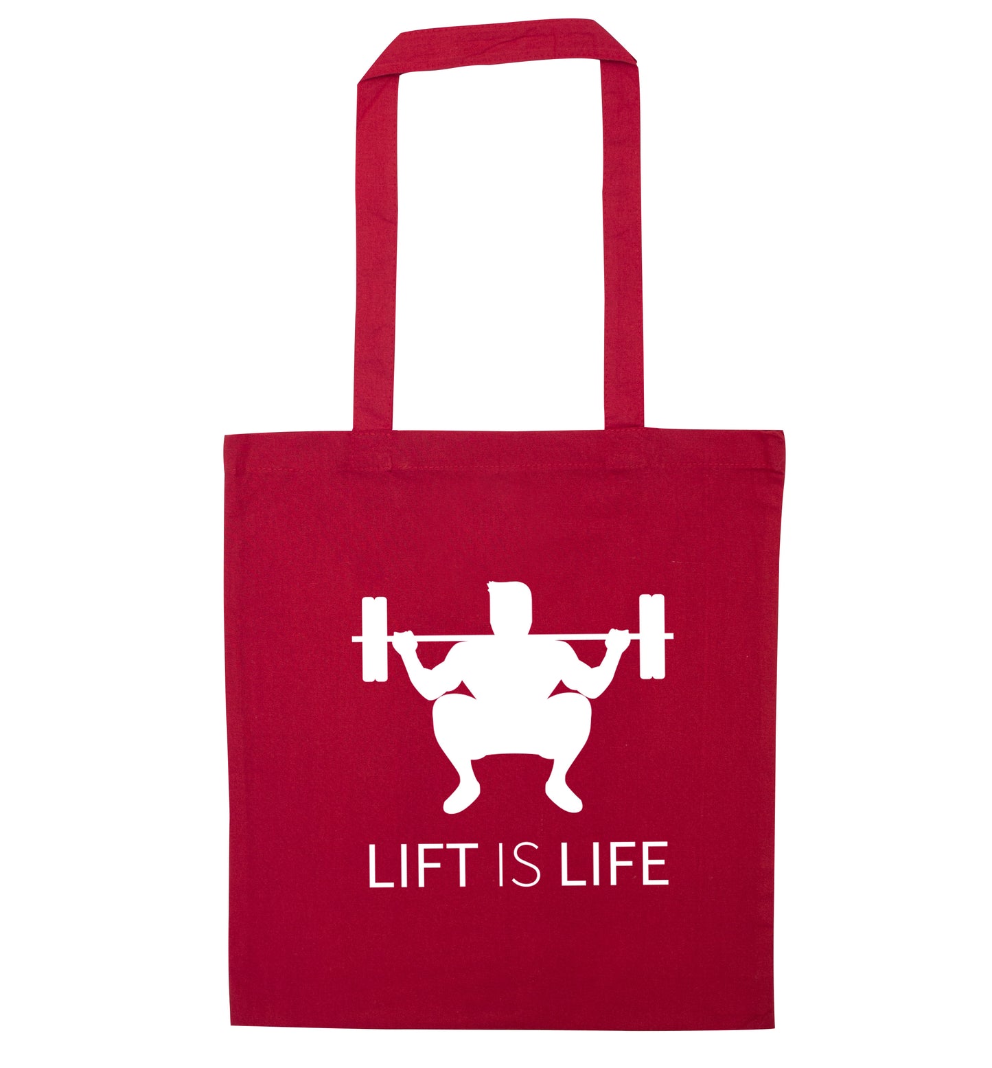 Lift is life red tote bag