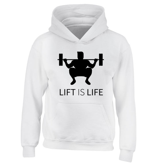 Lift is life children's white hoodie 12-13 Years