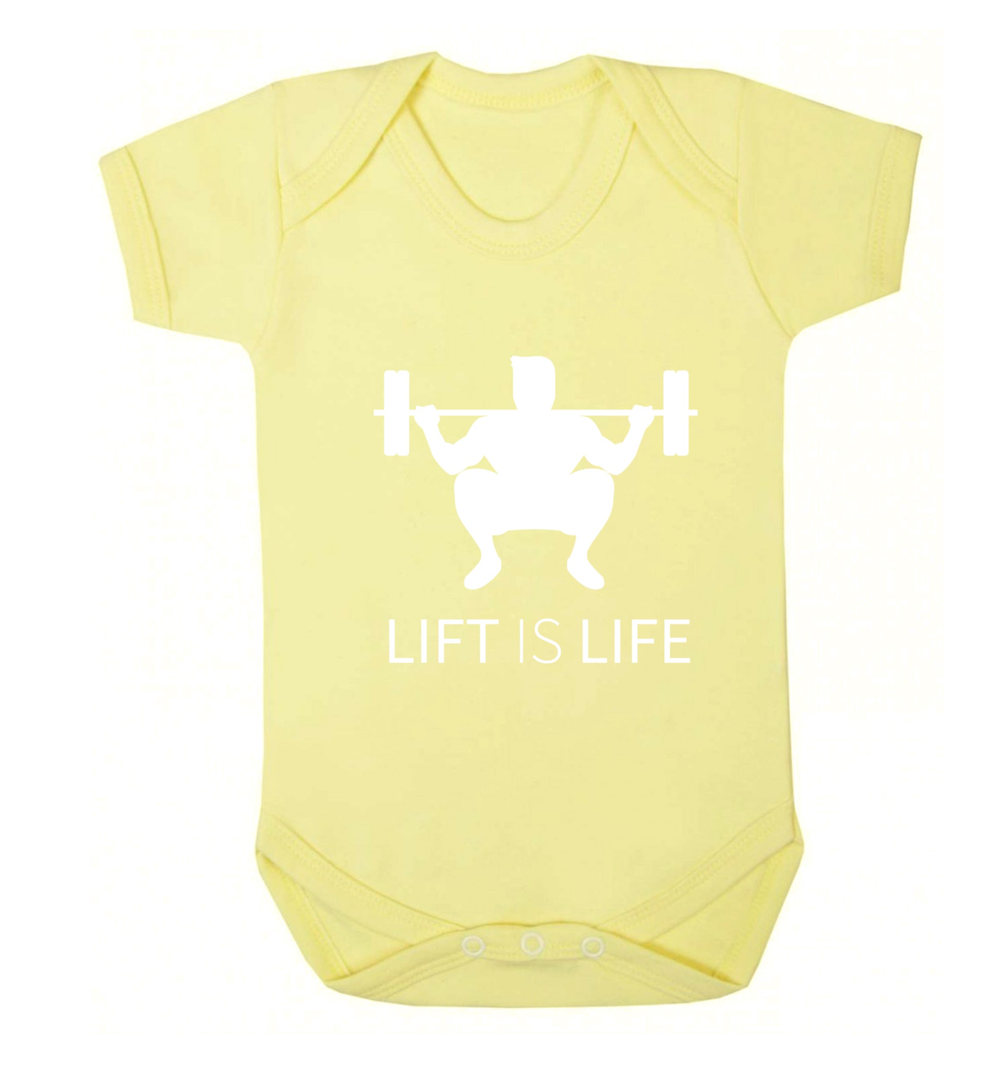 Lift is life Baby Vest pale yellow 18-24 months