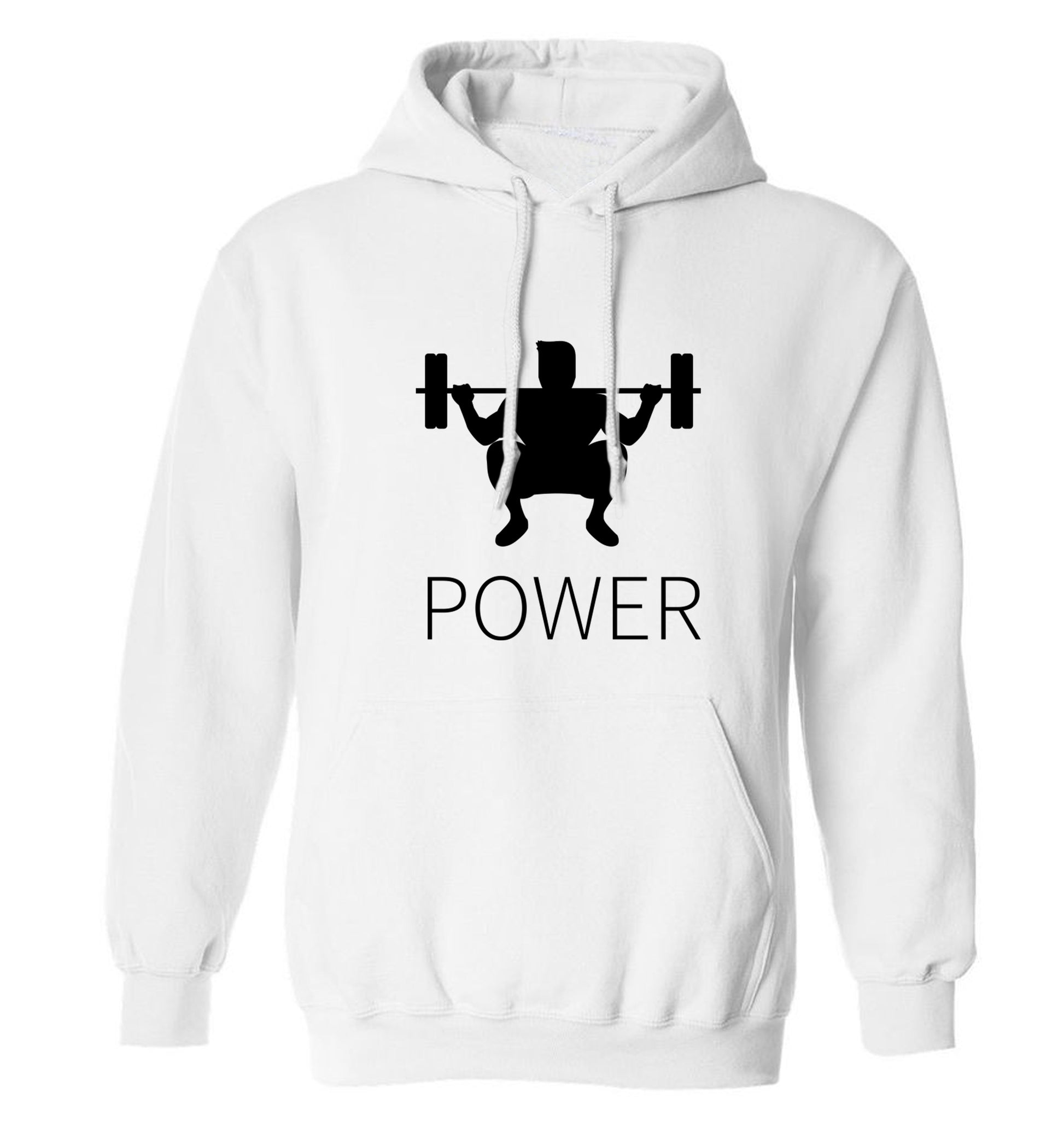 Lift power adults unisex white hoodie 2XL