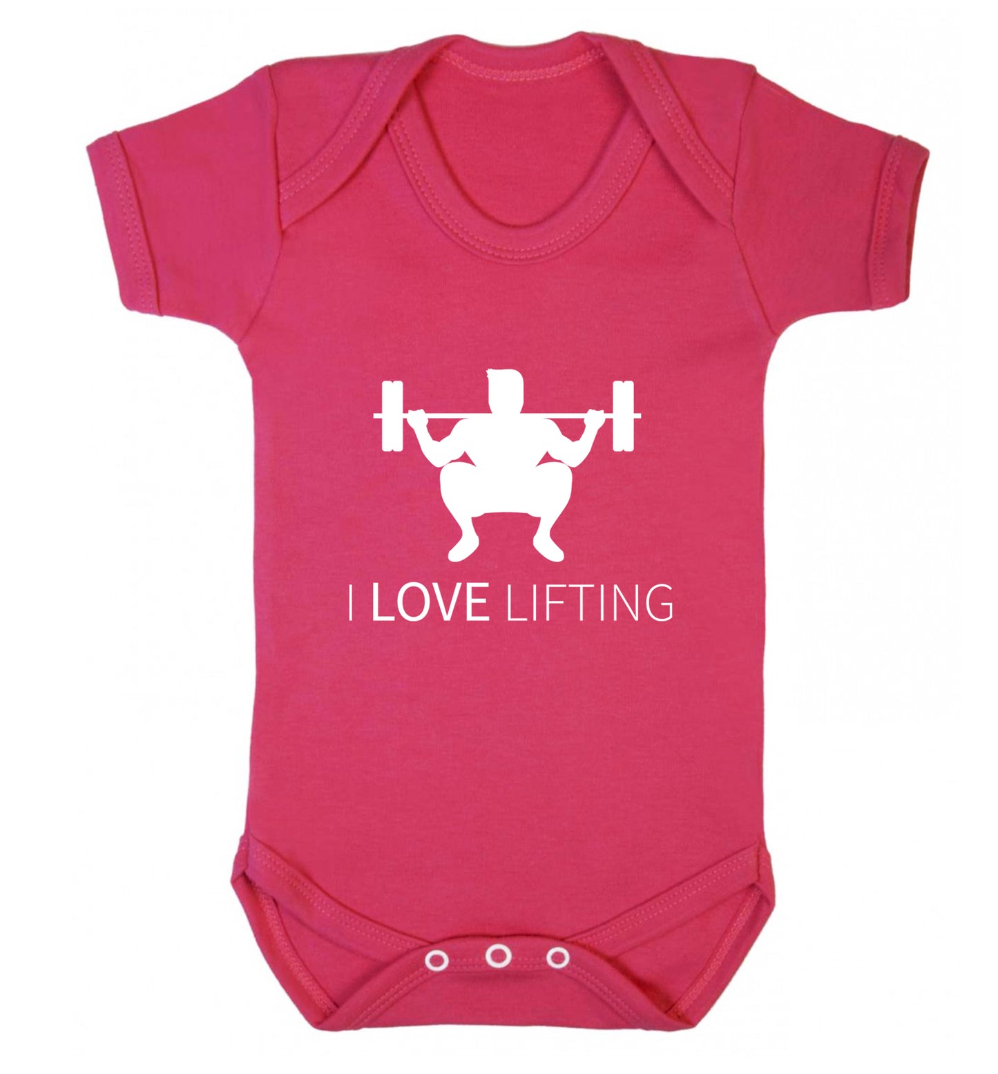 I Love Lifting Baby Vest dark pink 18-24 months