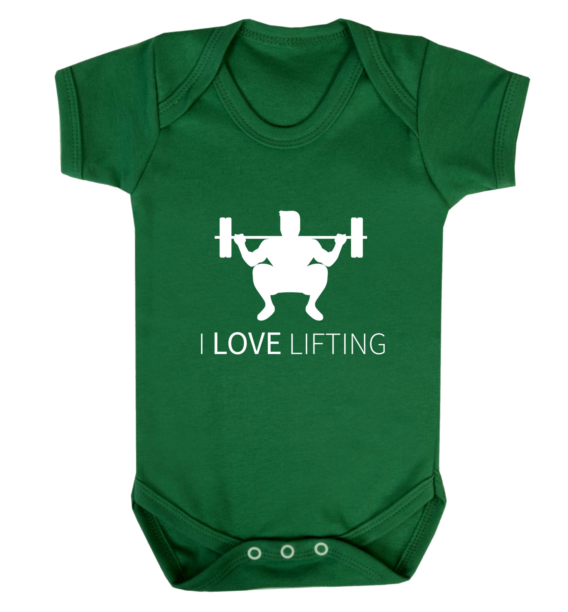 I Love Lifting Baby Vest green 18-24 months